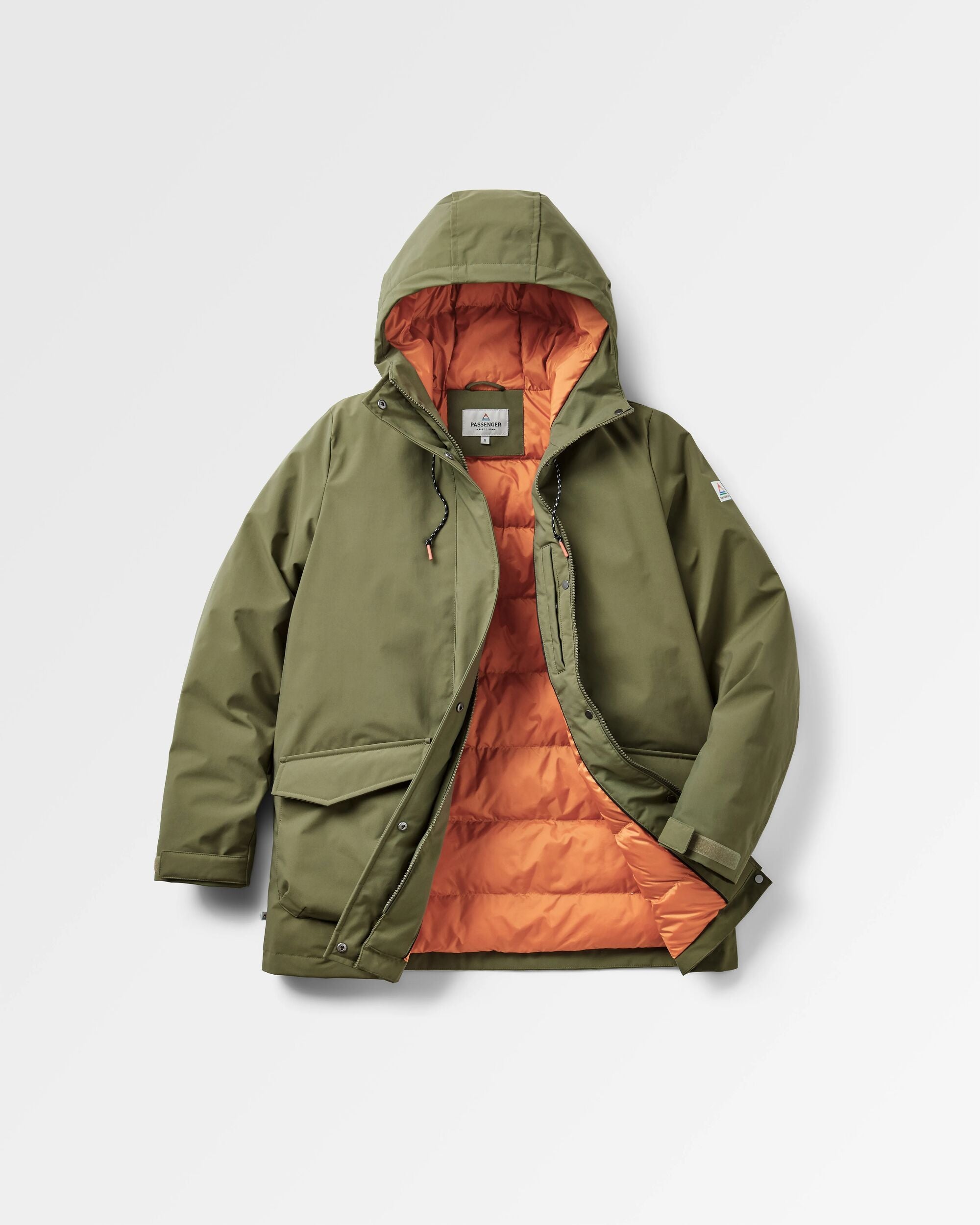 Alaska Recycled Insulated Parka - Khaki - Flatlay