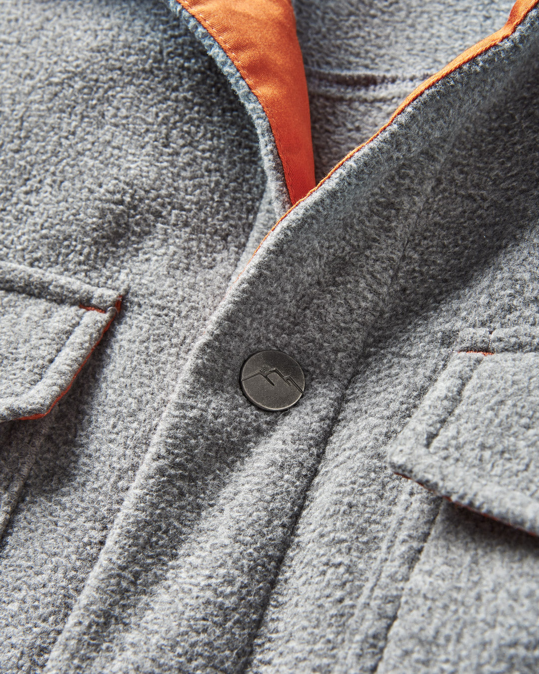 Maple Polar Recycled Fleece Shirt - Grey Marl - Flatlay