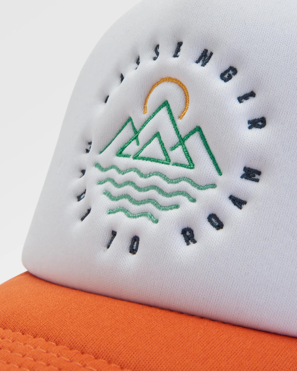 Escapism Snapback Trucker Cap - Chestnut/Sunrise Orange - Flatlay