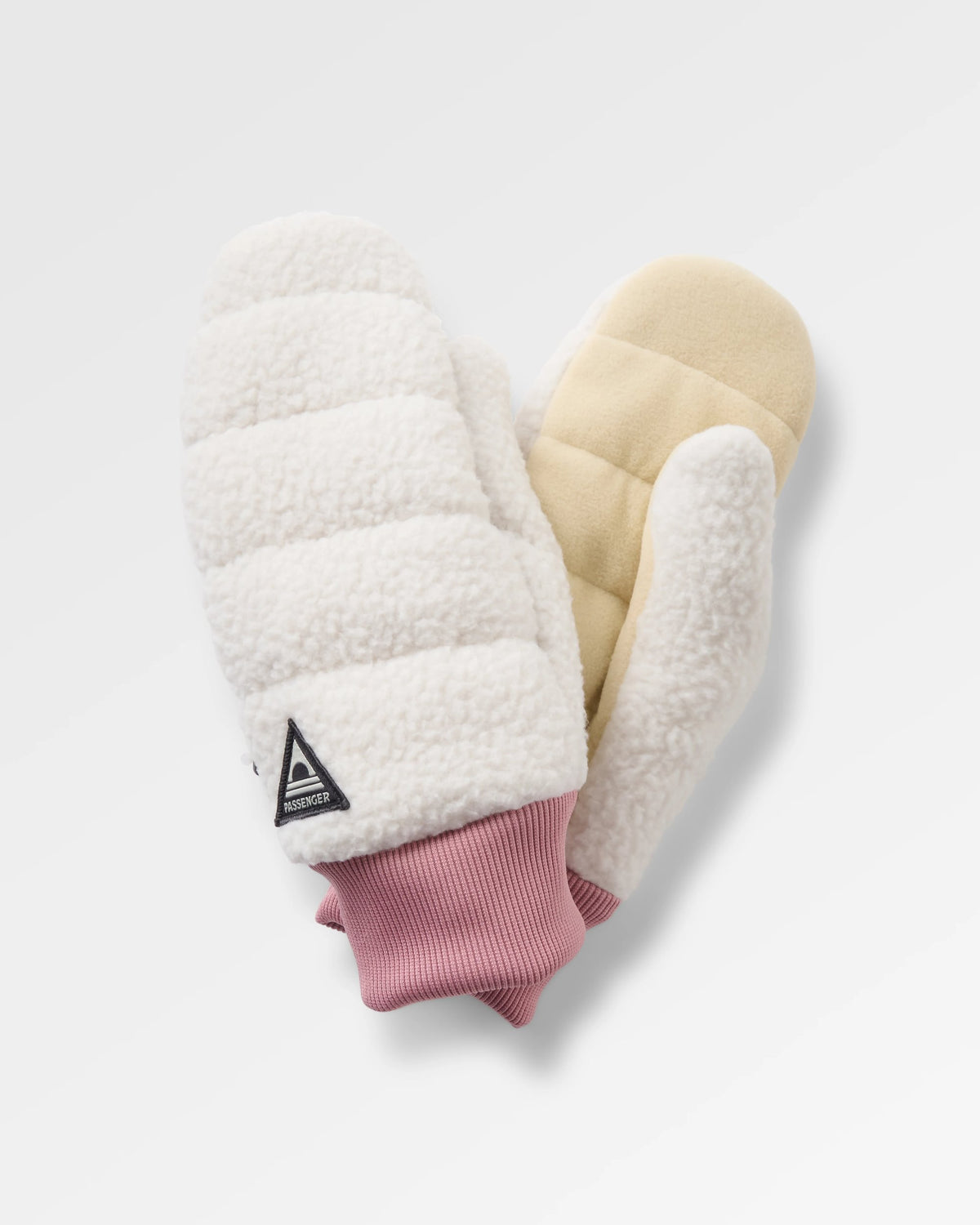 Avalanche Sherpa Mittens - White Sand - Flatlay
