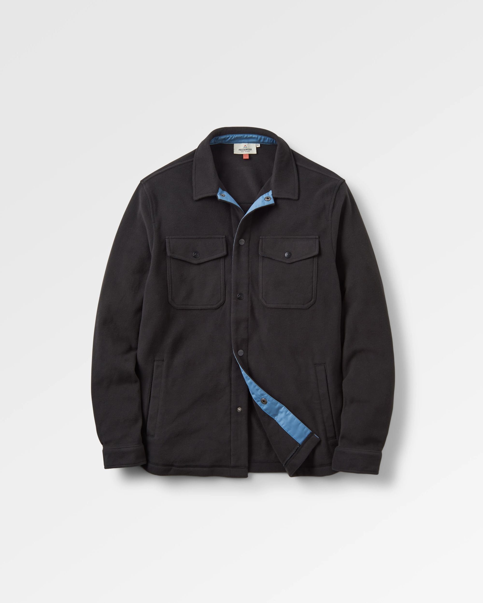 Maple Recycled Polar Fleece Shirt - Black - Flatlay