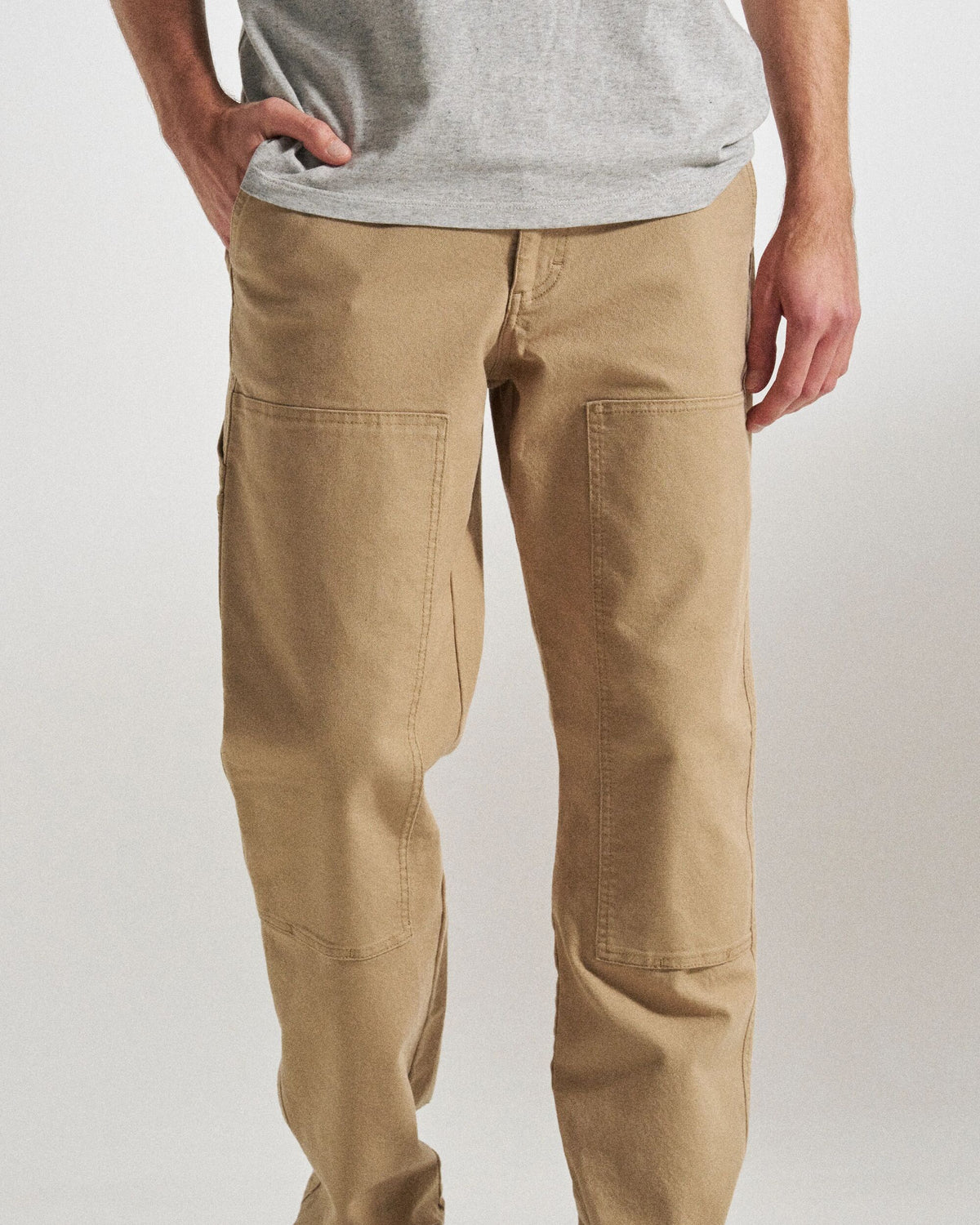 Vantage Organic Cotton Trouser - Biscuit - Studio Model