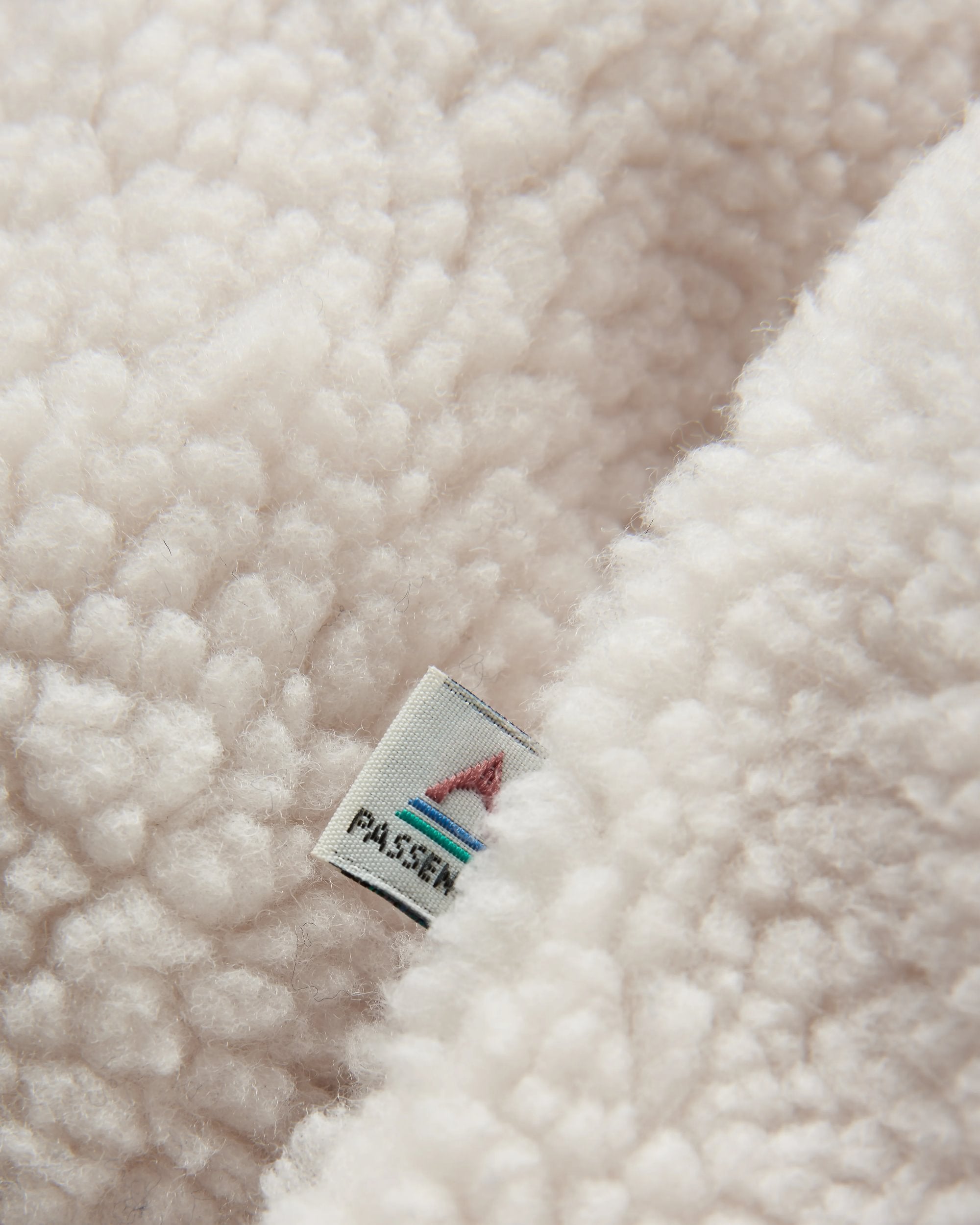 Clover Recycled Cotton-Lined Sherpa Fleece - Vintage White - Flatlay