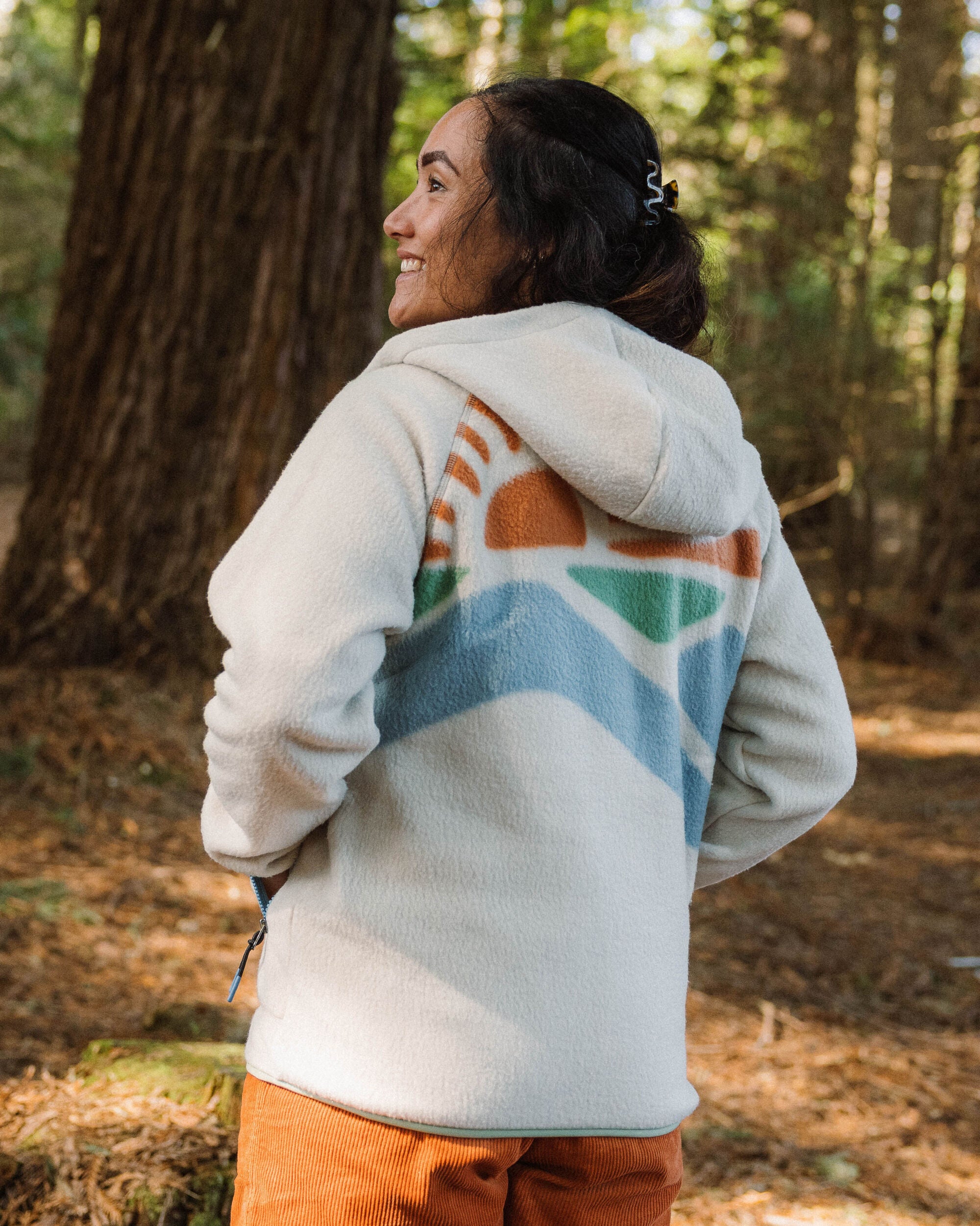 North Coast Vista Full Zip Recycled Sherpa Fleece - Oatmeal - Lifestyle