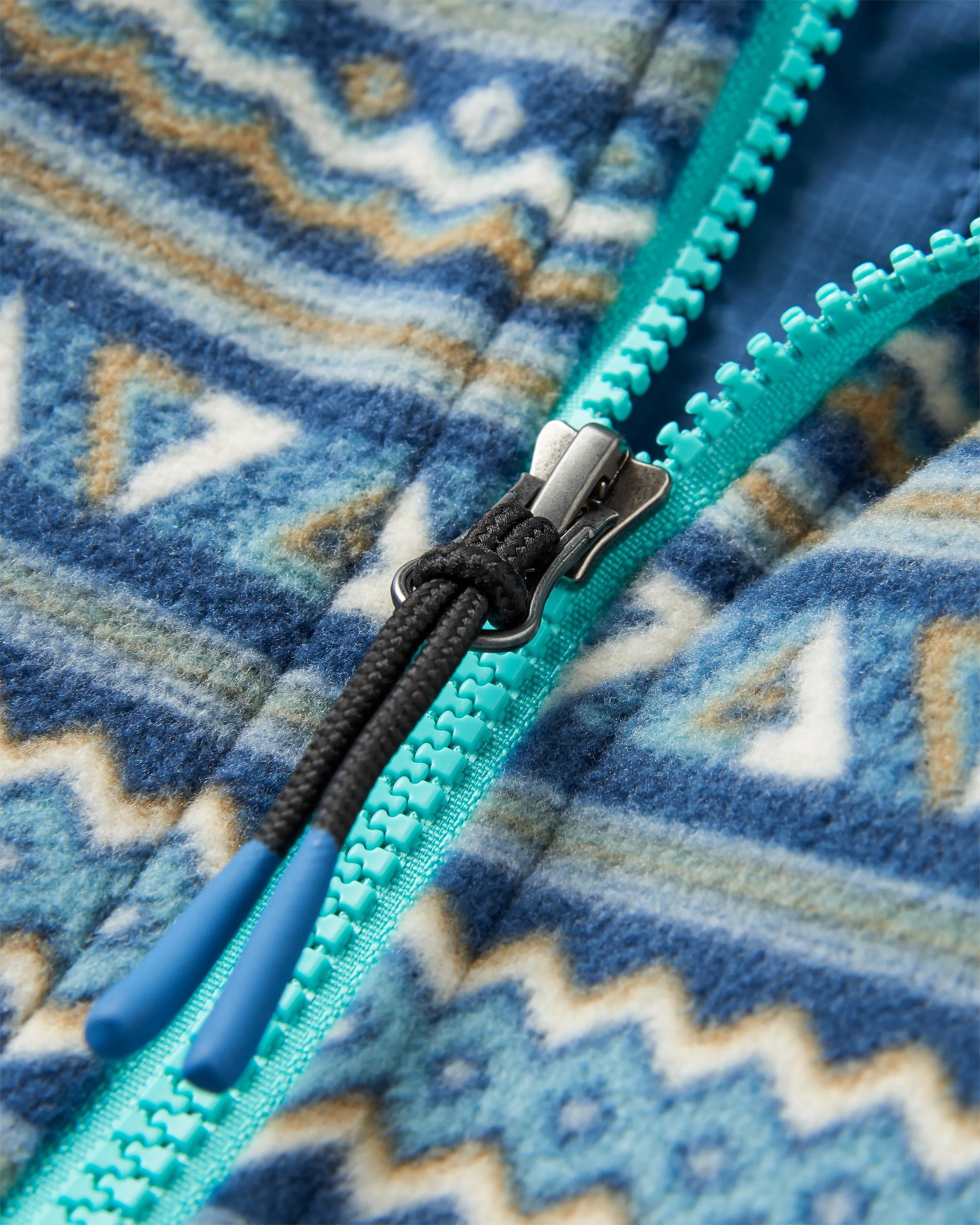 Sorrel Recycled Polar Fleece - Geo Stripe Dark Denim - Flatlay