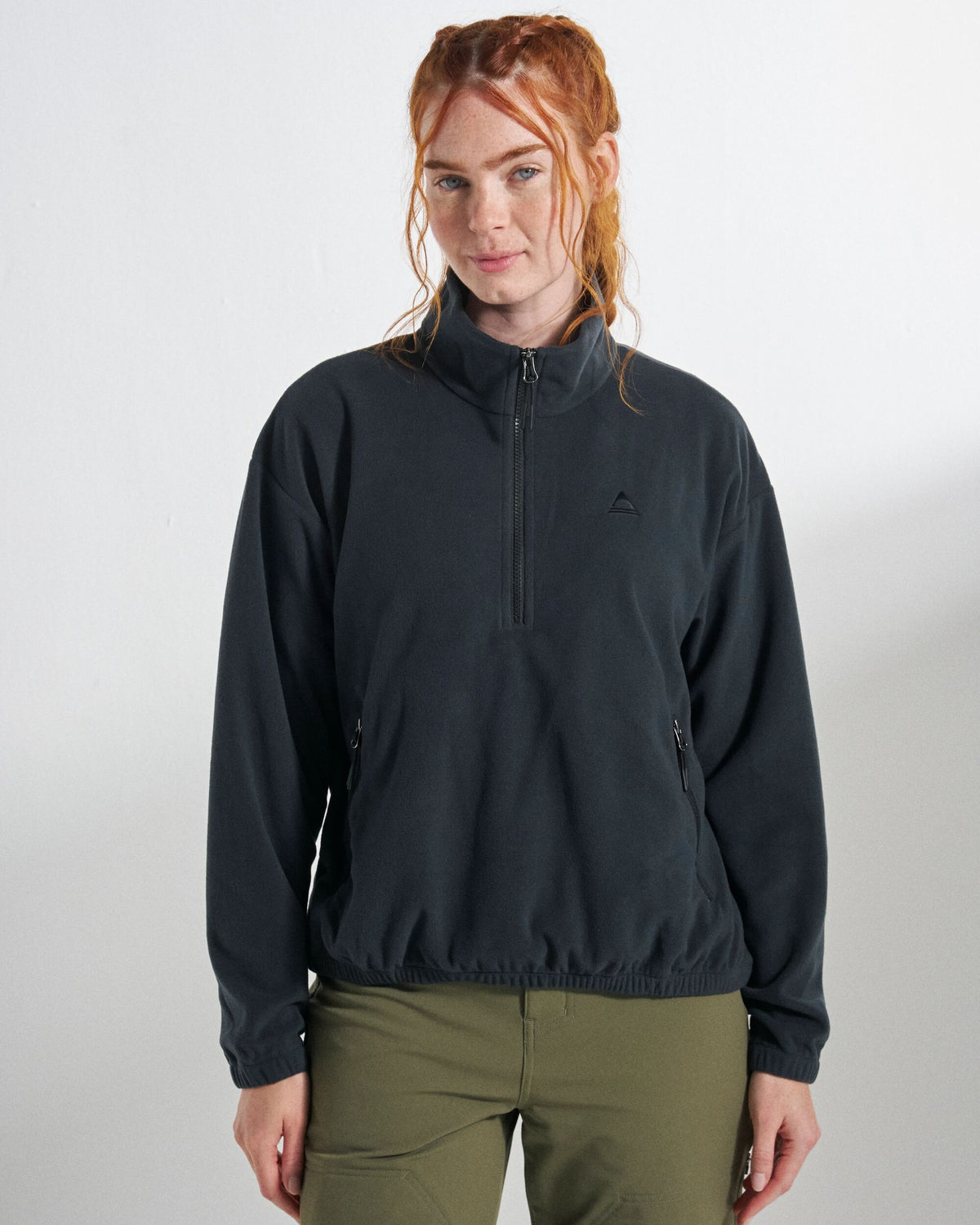 Ayla Micro Polartec® 1/4 Zip Fleece - Black - Studio Model
