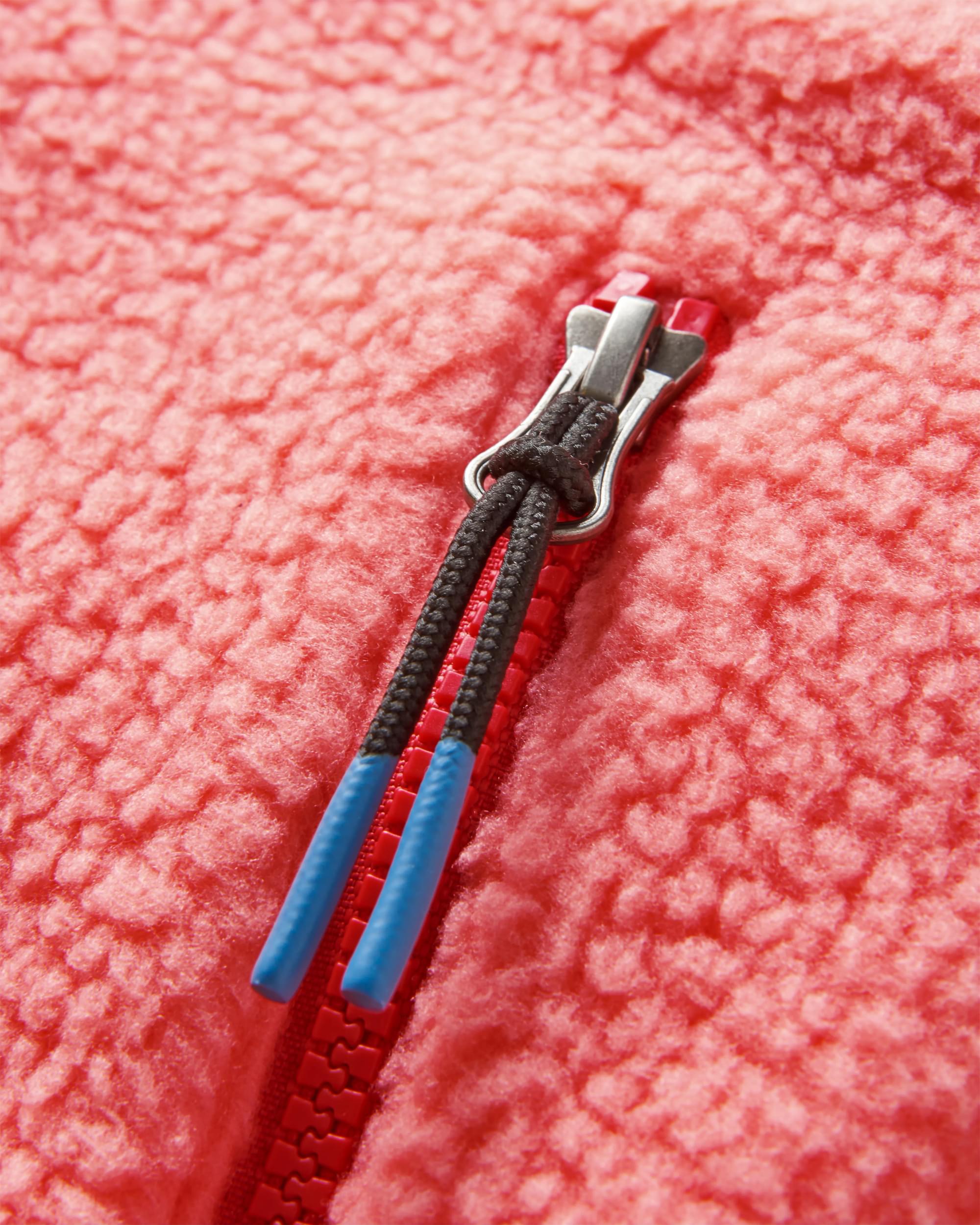 Maine 1/2 Zip Recycled Sherpa Fleece - Shell Pink - Flatlay