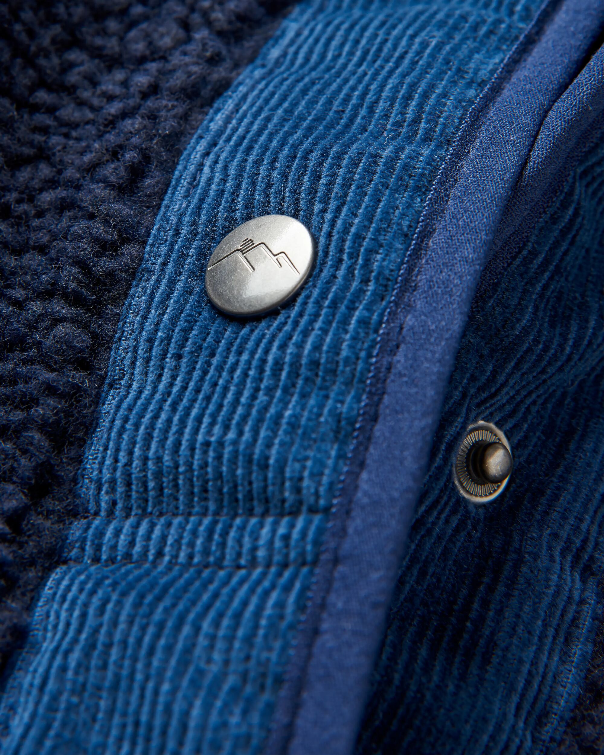 Clover Recycled Cotton-Lined Sherpa Fleece - Deep Navy - Flatlay
