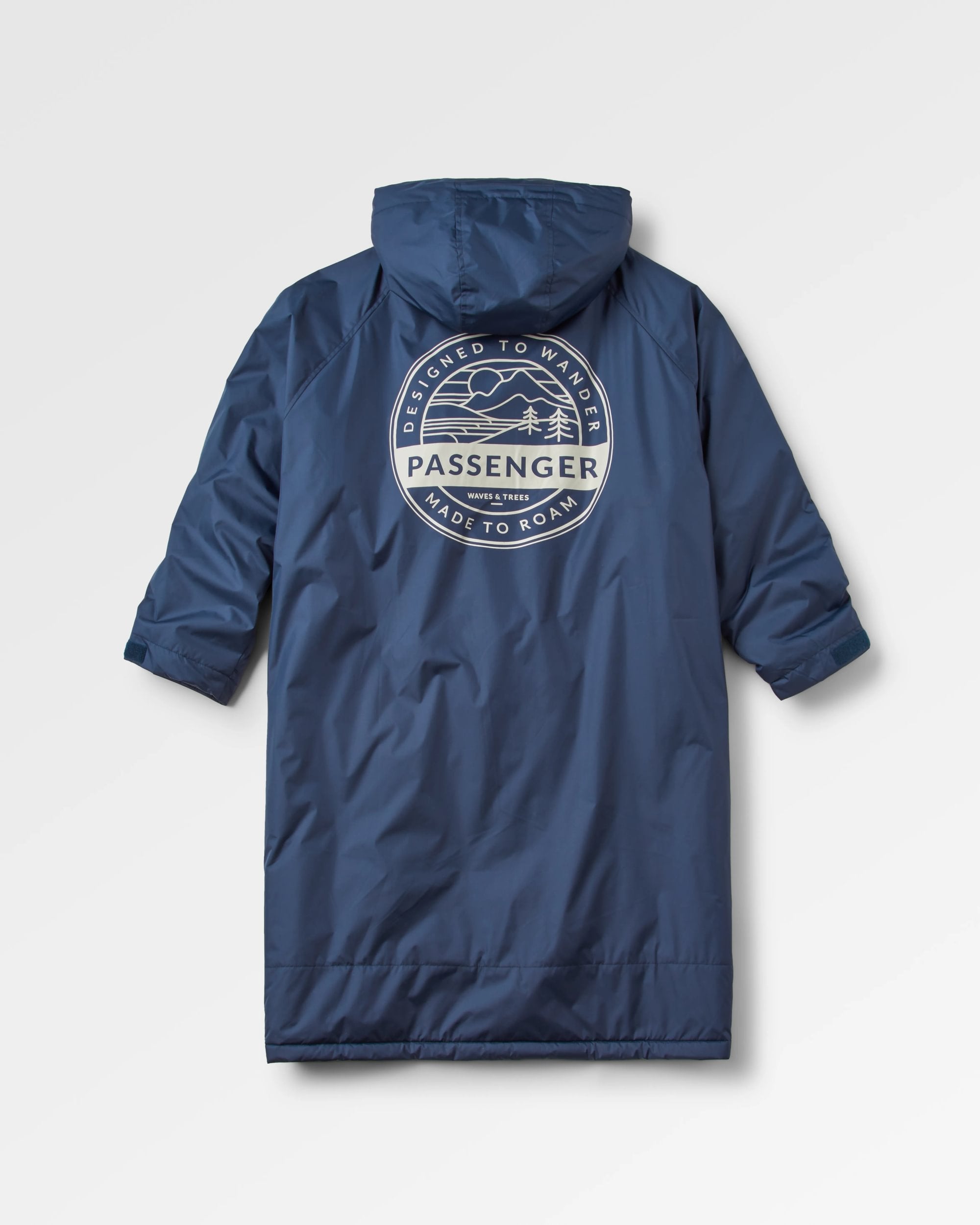 Waves Recycled Sherpa Lined Changing Robe - Rich Navy - Flatlay