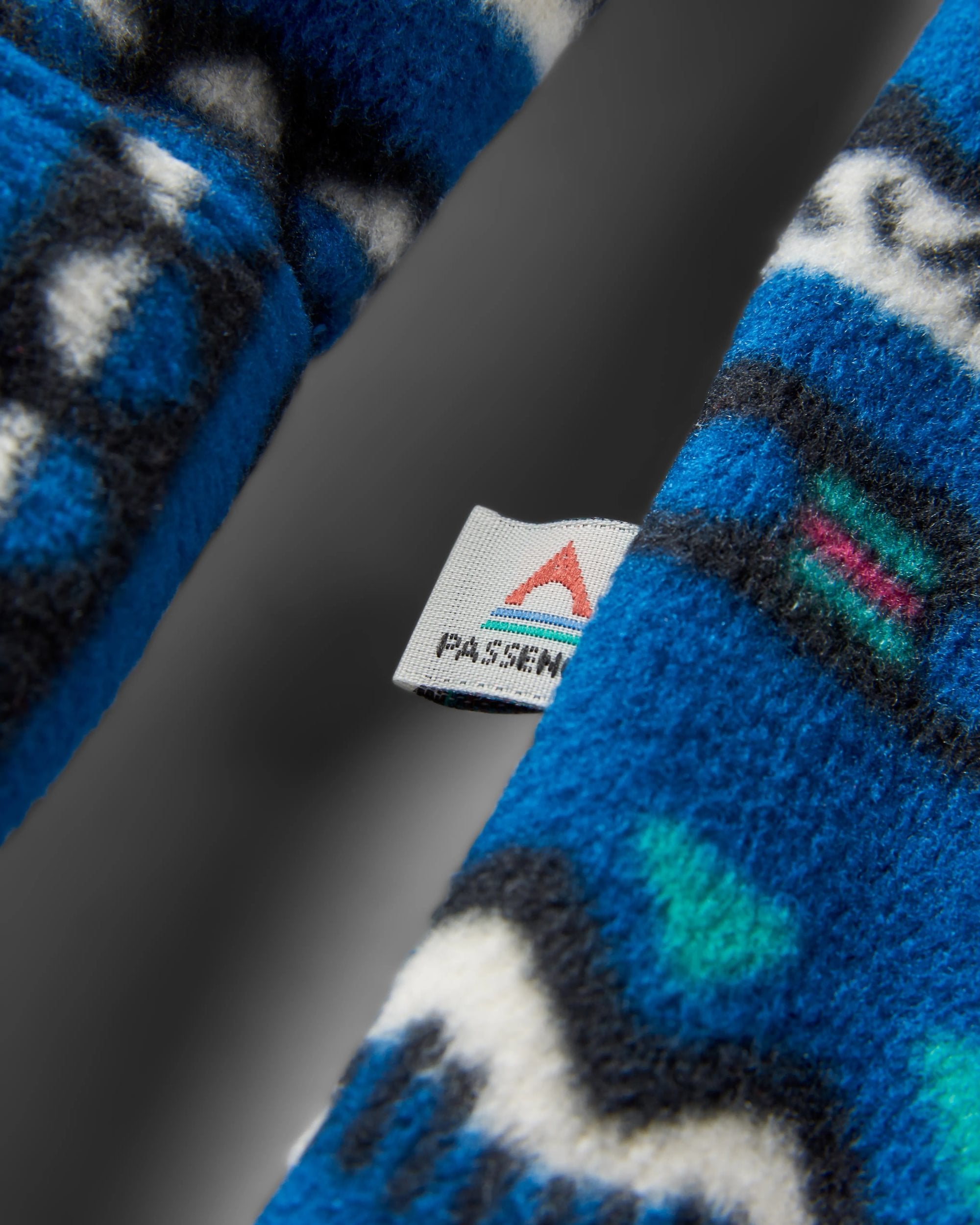 East Recycled Polar Fleece Shirt - Mountain Geo Tidal Blue - Flatlay