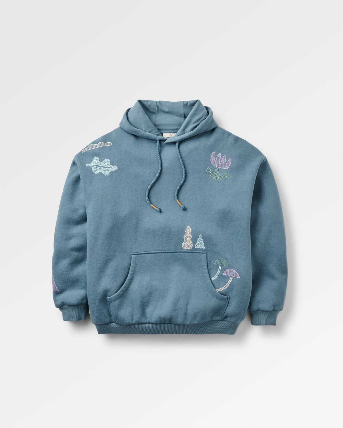 Slower Rhythms Women's Organic Cotton Hoodie - Stormy Blue - Flatlay
