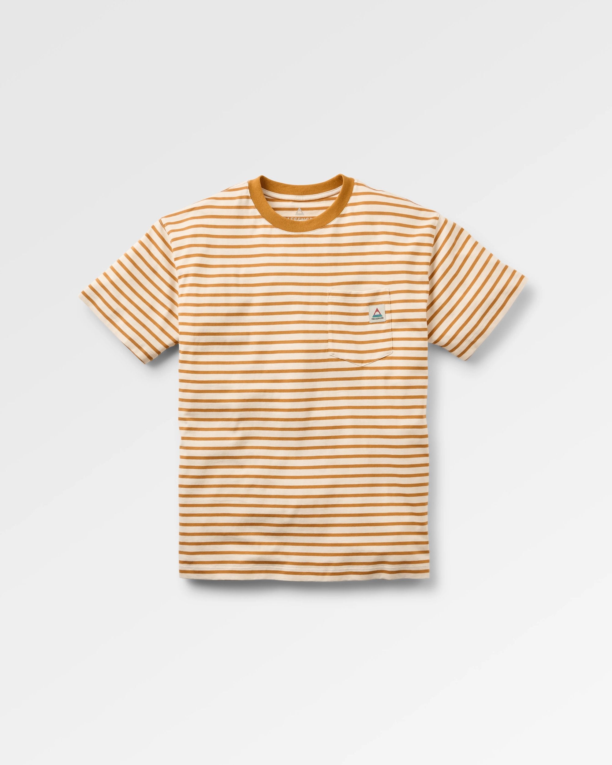 Zen Recycled Relaxed Fit T-Shirt - Retro Orange Stripe - Flatlay