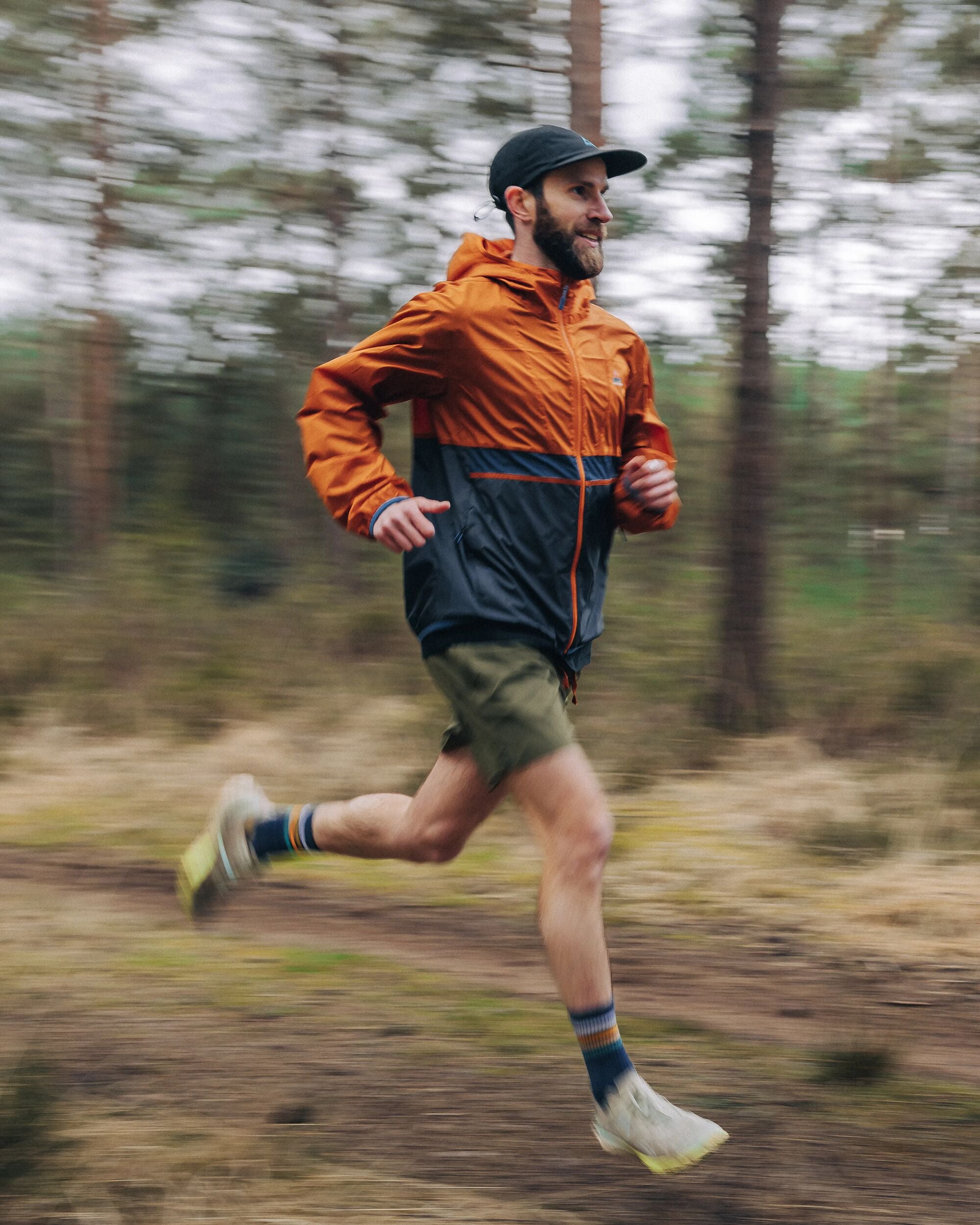 Gusto Recycled Windshell Jacket - Sunset Orange/Charcoal - Lifestyle