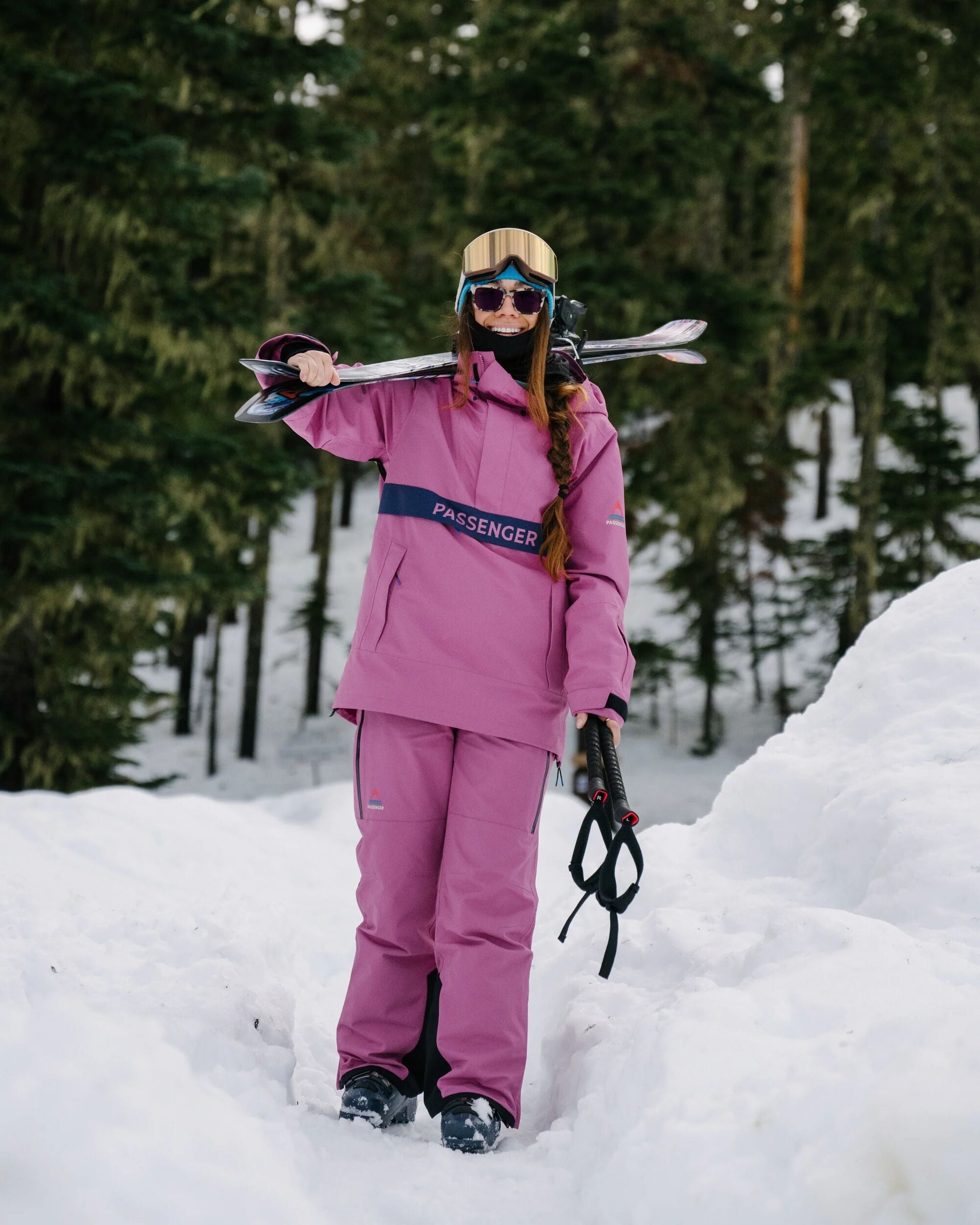 Snowscape Women's Recycled Anorak - Mauve Haze - Lifestyle