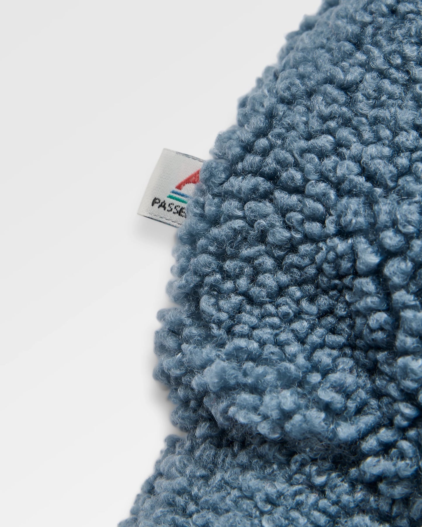 Lucia Recycled Sherpa Fleece - Stormy Blue - Flatlay