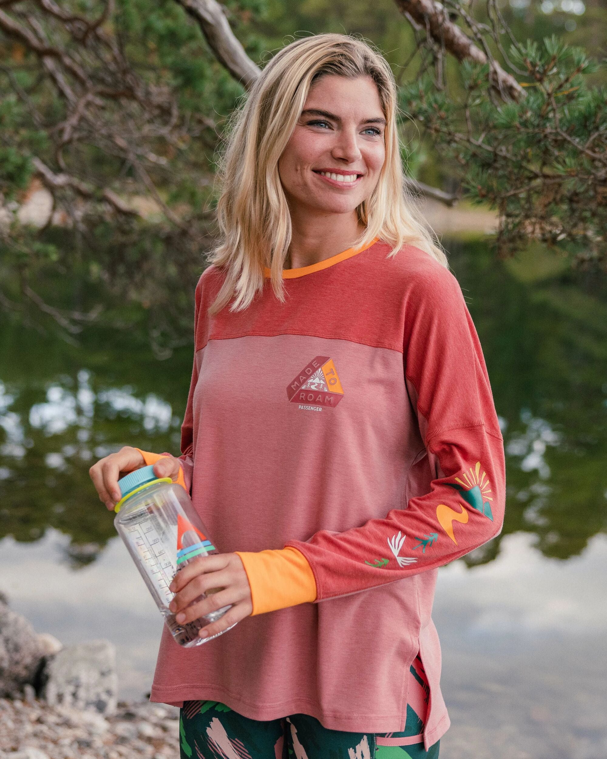 Sorrento Recycled Active LS T-Shirt - Dusty Rose - Lifestyle