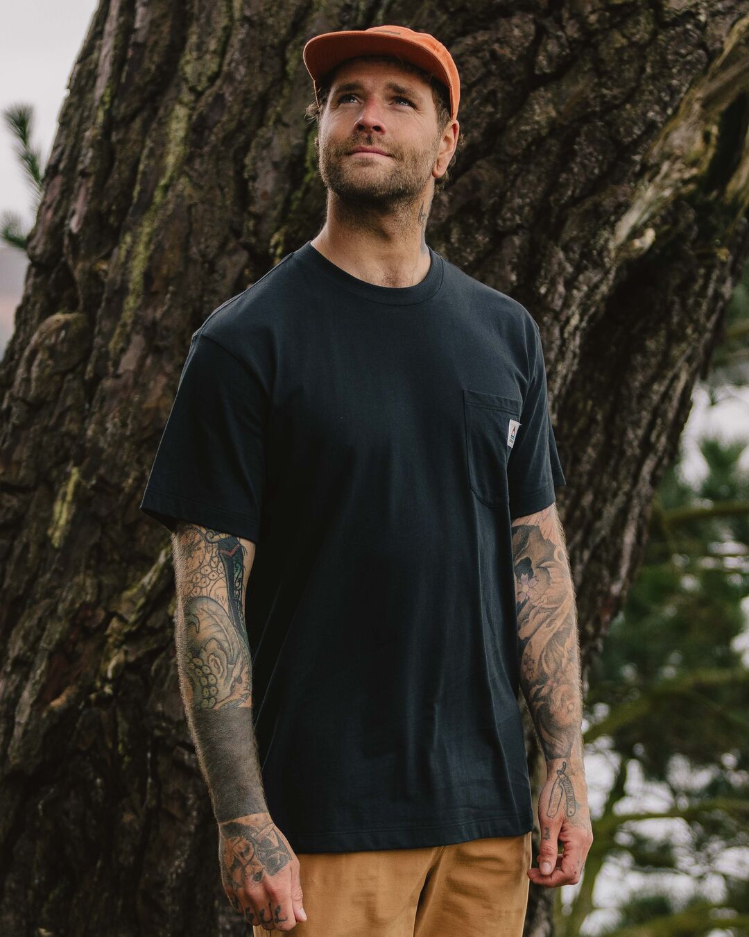 Heritage Organic Relaxed Fit T-Shirt - Black - Lifestyle