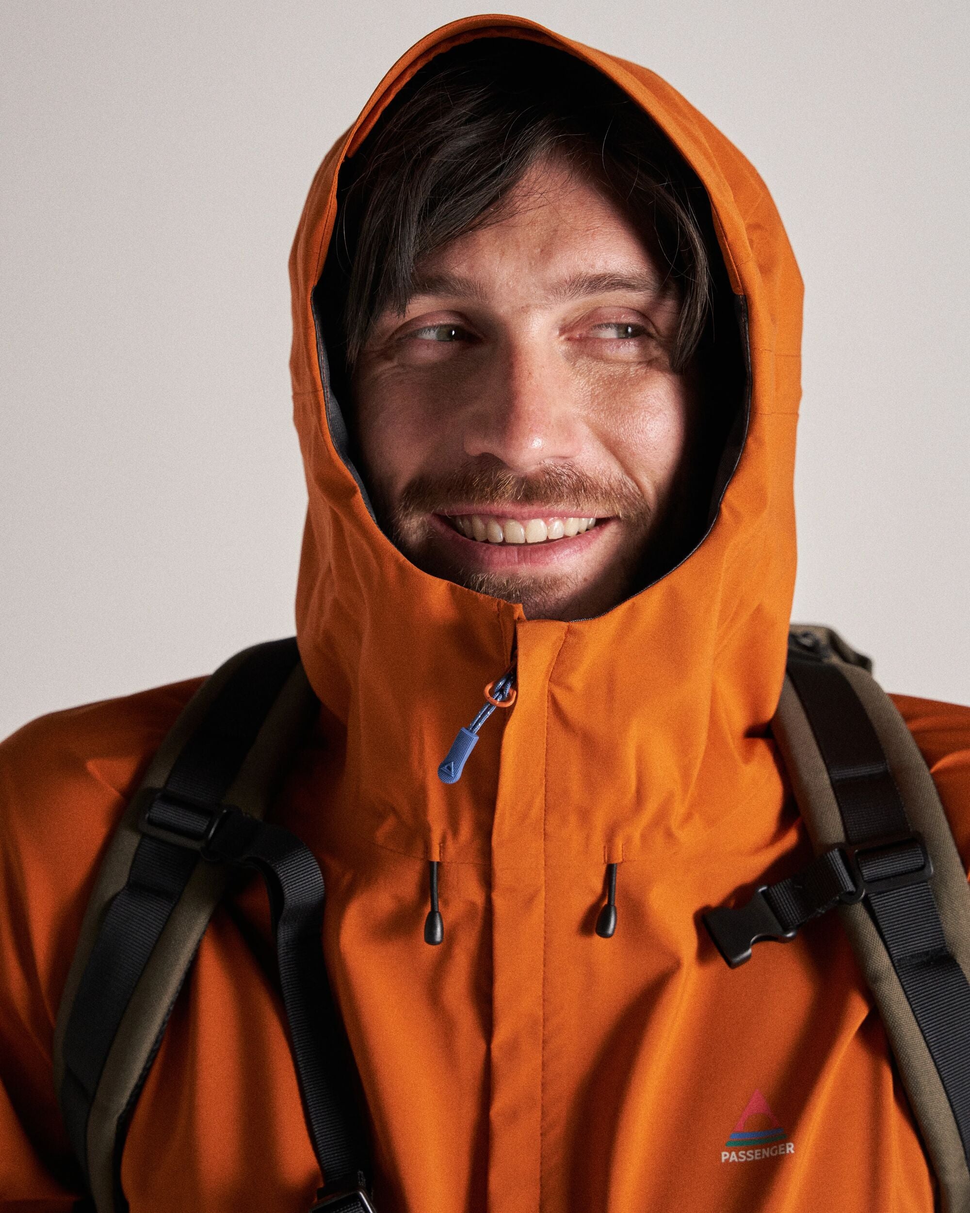 Five Season Recycled Waterproof Jacket - Sunset Orange - Studio Model