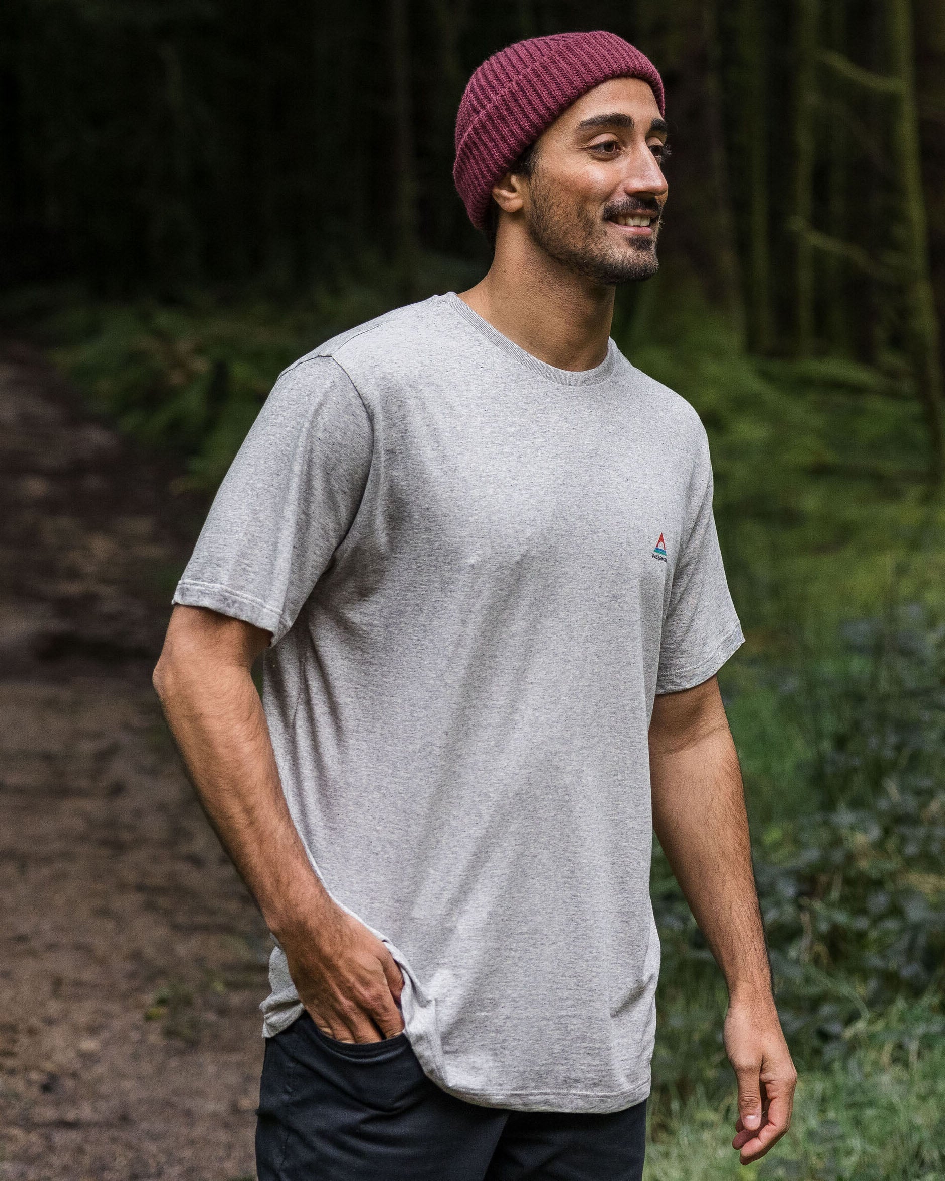Classic Logo Recycled Cotton T-Shirt - Mid Grey Marl - Lifestyle