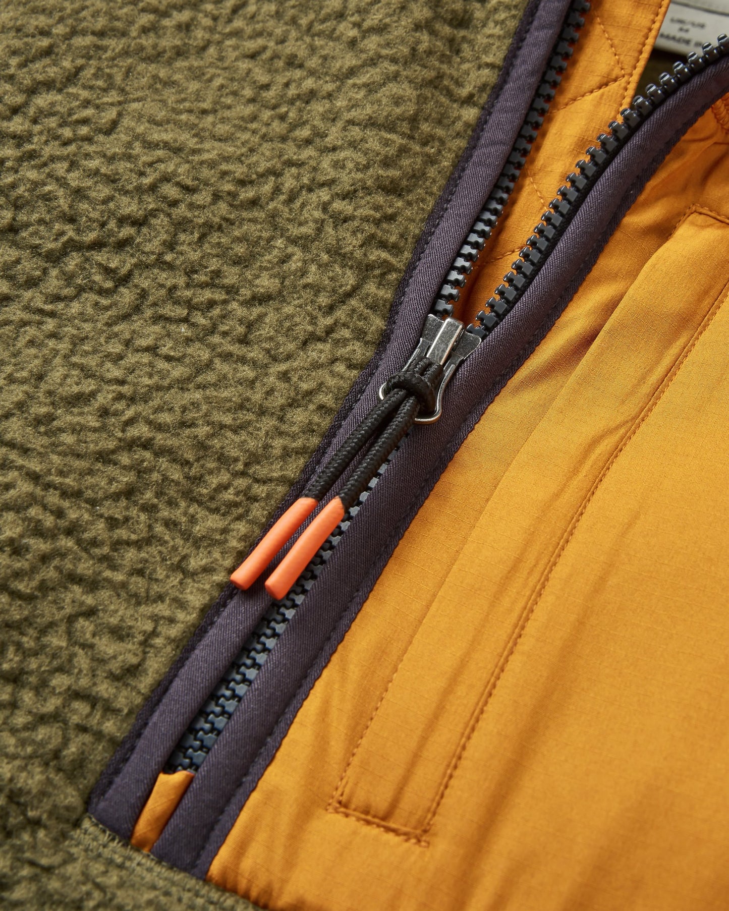 Offgrid 1/2 Zip Recycled Sherpa Fleece - Dark Olive - Flatlay