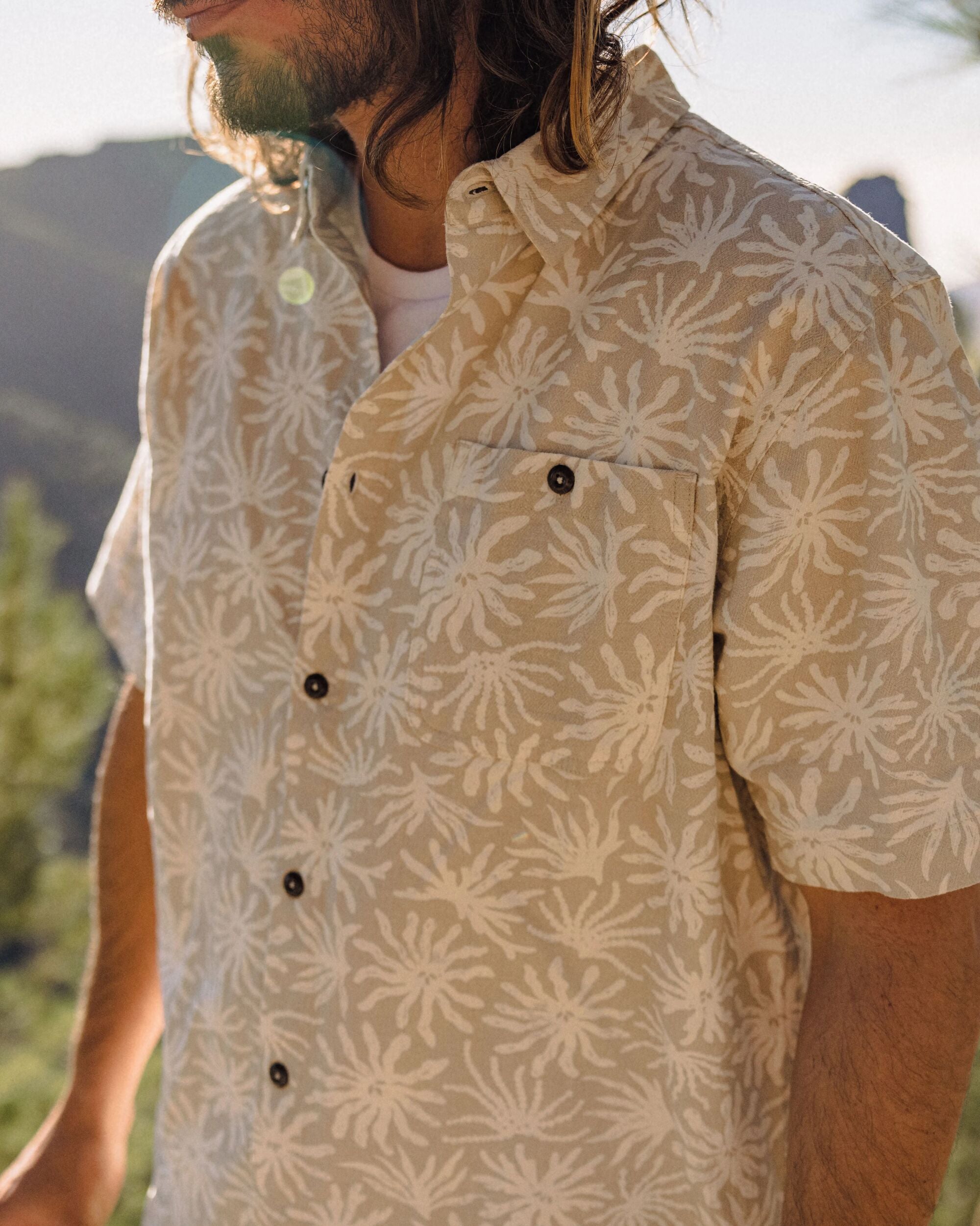 Chill Short Sleeve Shirt - Seaweed Pebble Grey - Lifestyle