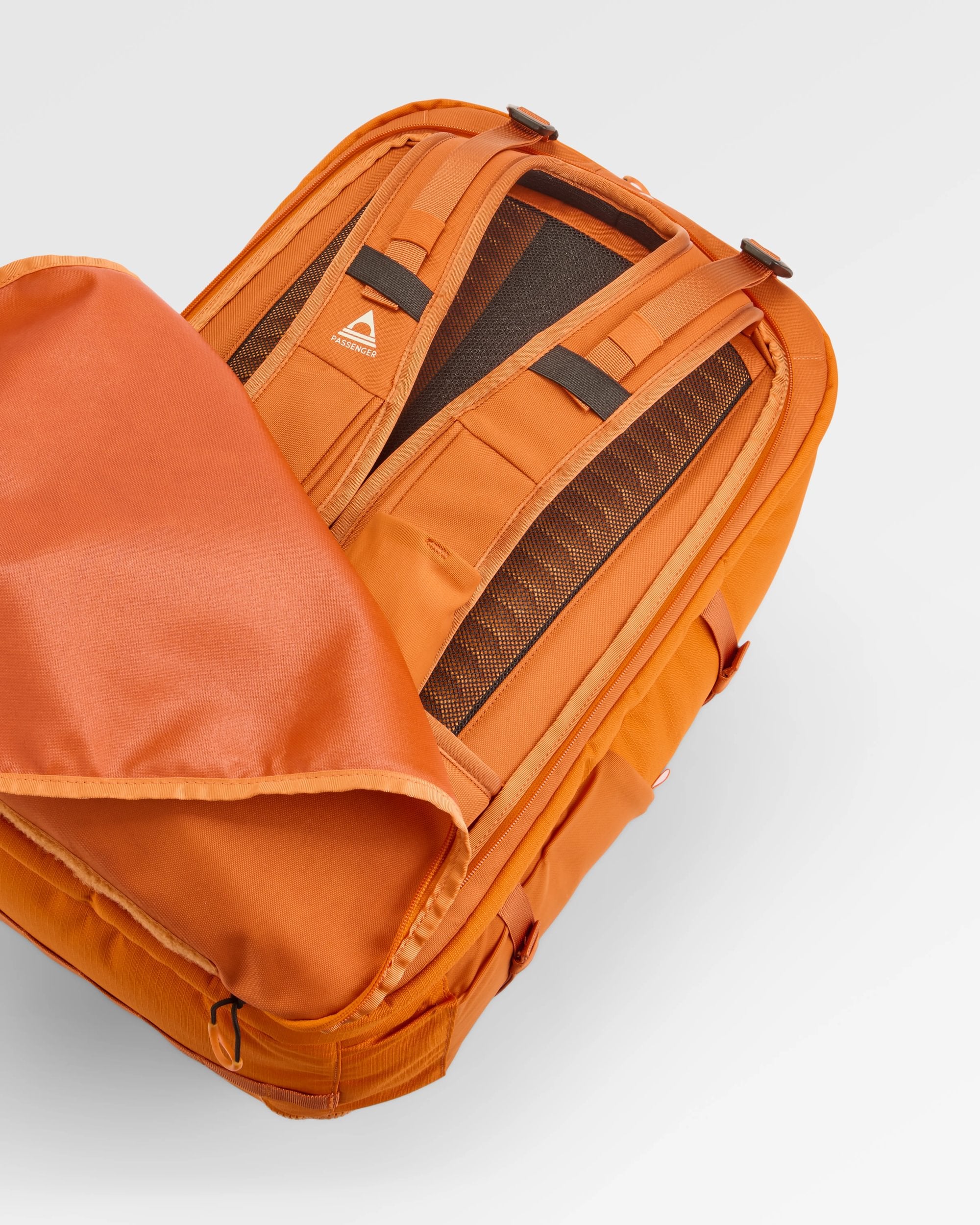 Atlas Recycled Backpack Duffel - Sunrise Orange - Flatlay