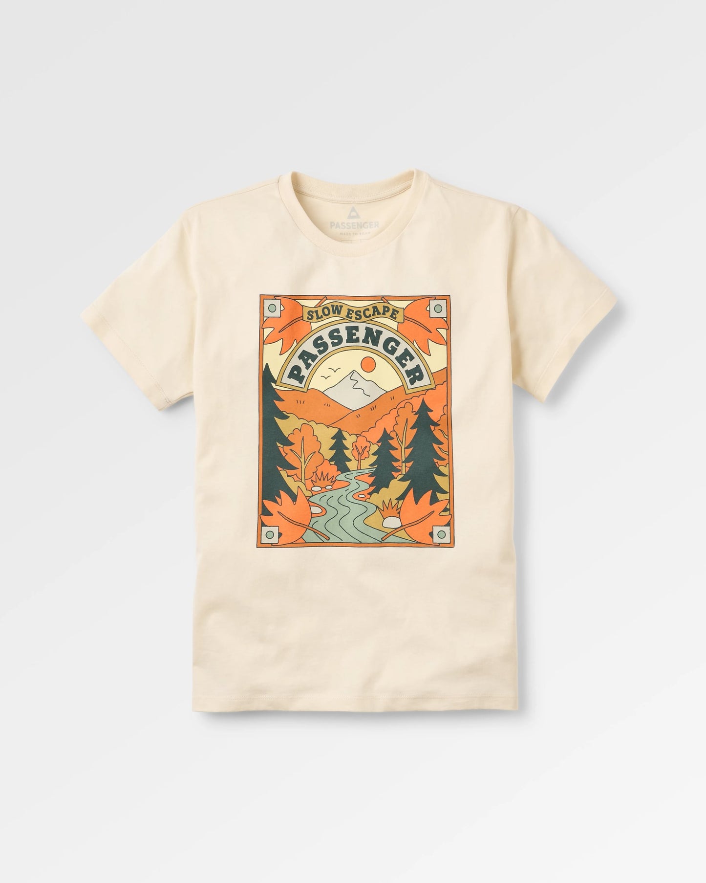 Rambling Recycled Cotton T-Shirt - Birch - Flatlay