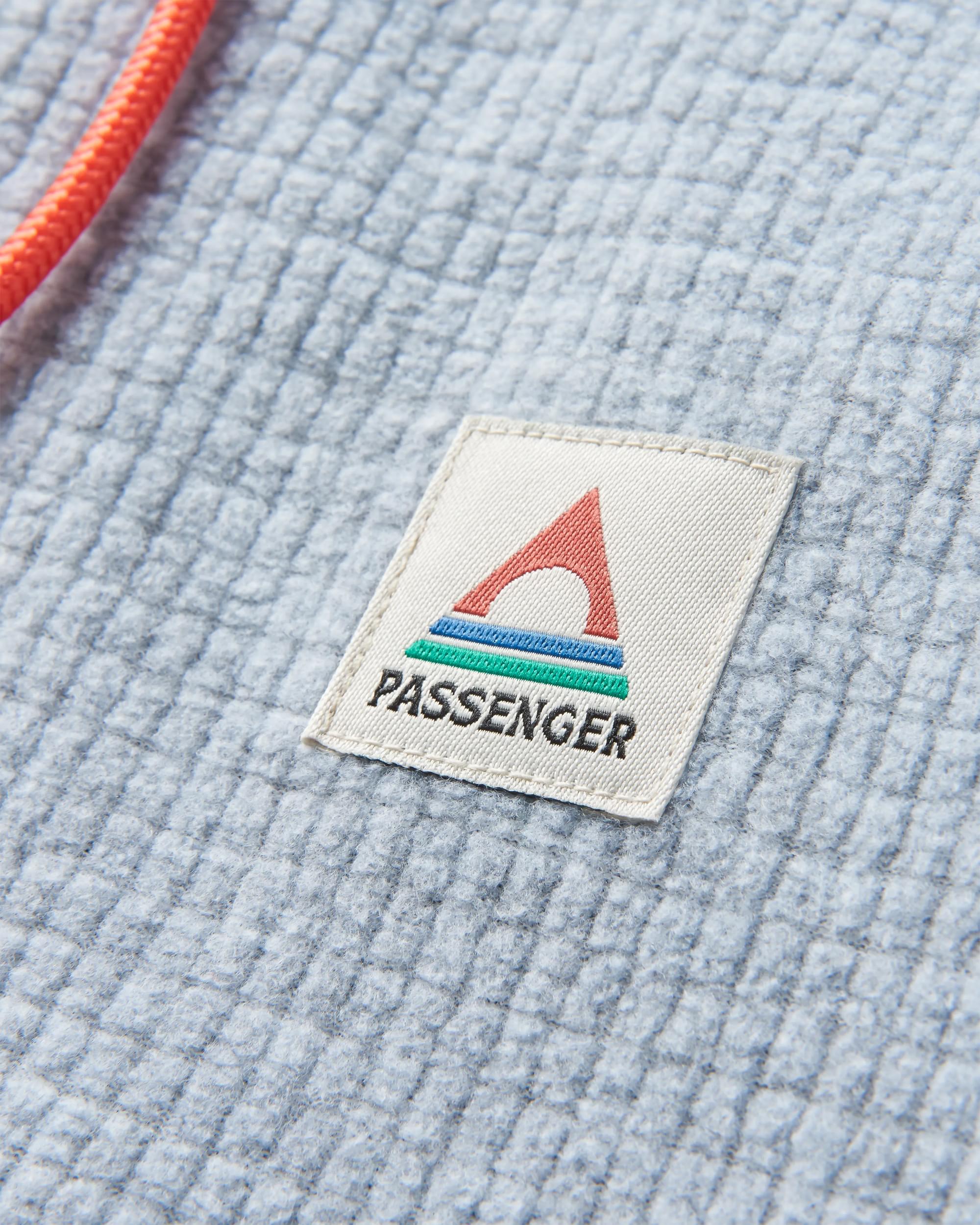 Point Recycled Grid Polar Fleece Hoodie - Grey Marl - Flatlay