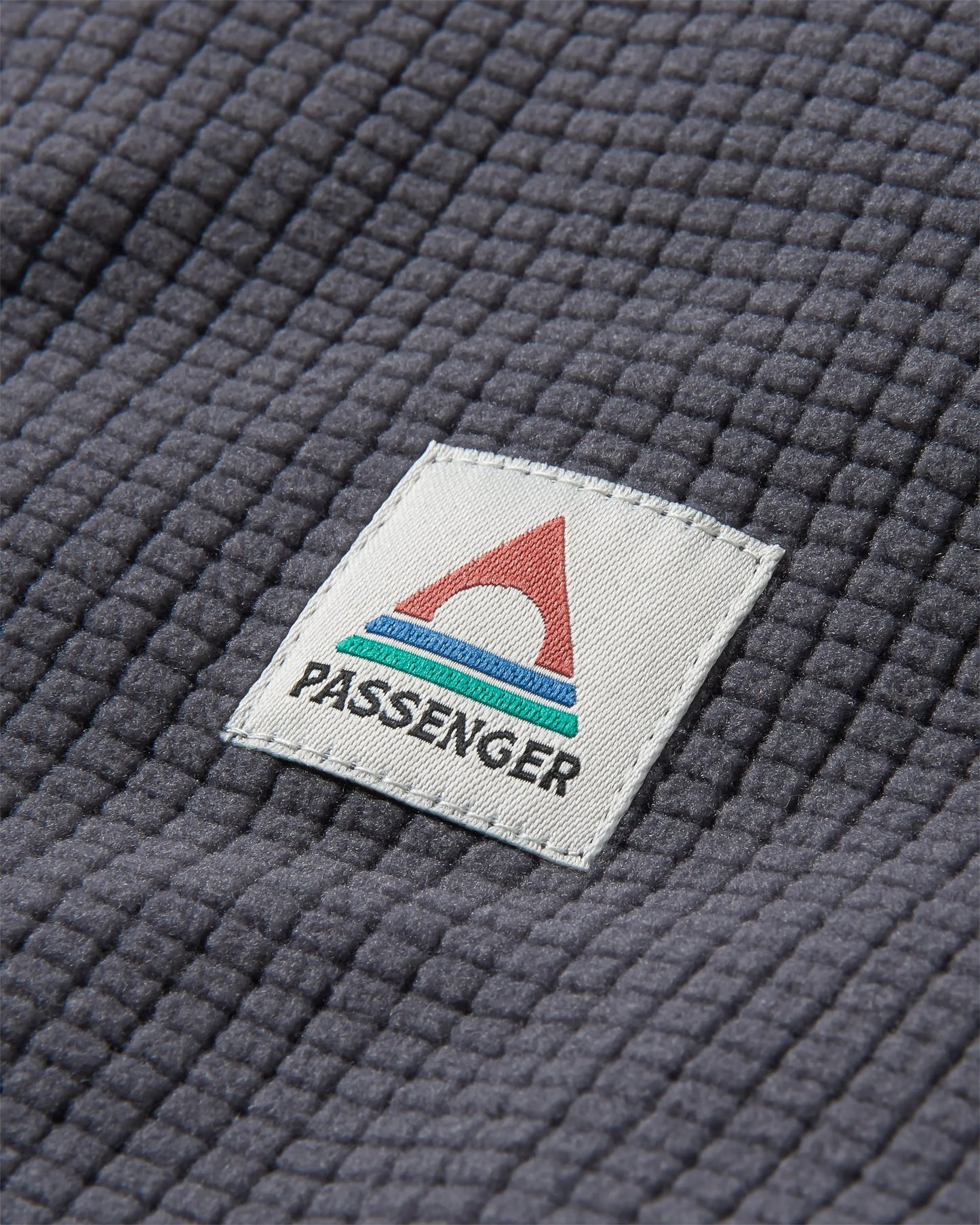 Point Recycled Grid Polar Fleece Hoodie - Charcoal - Flatlay