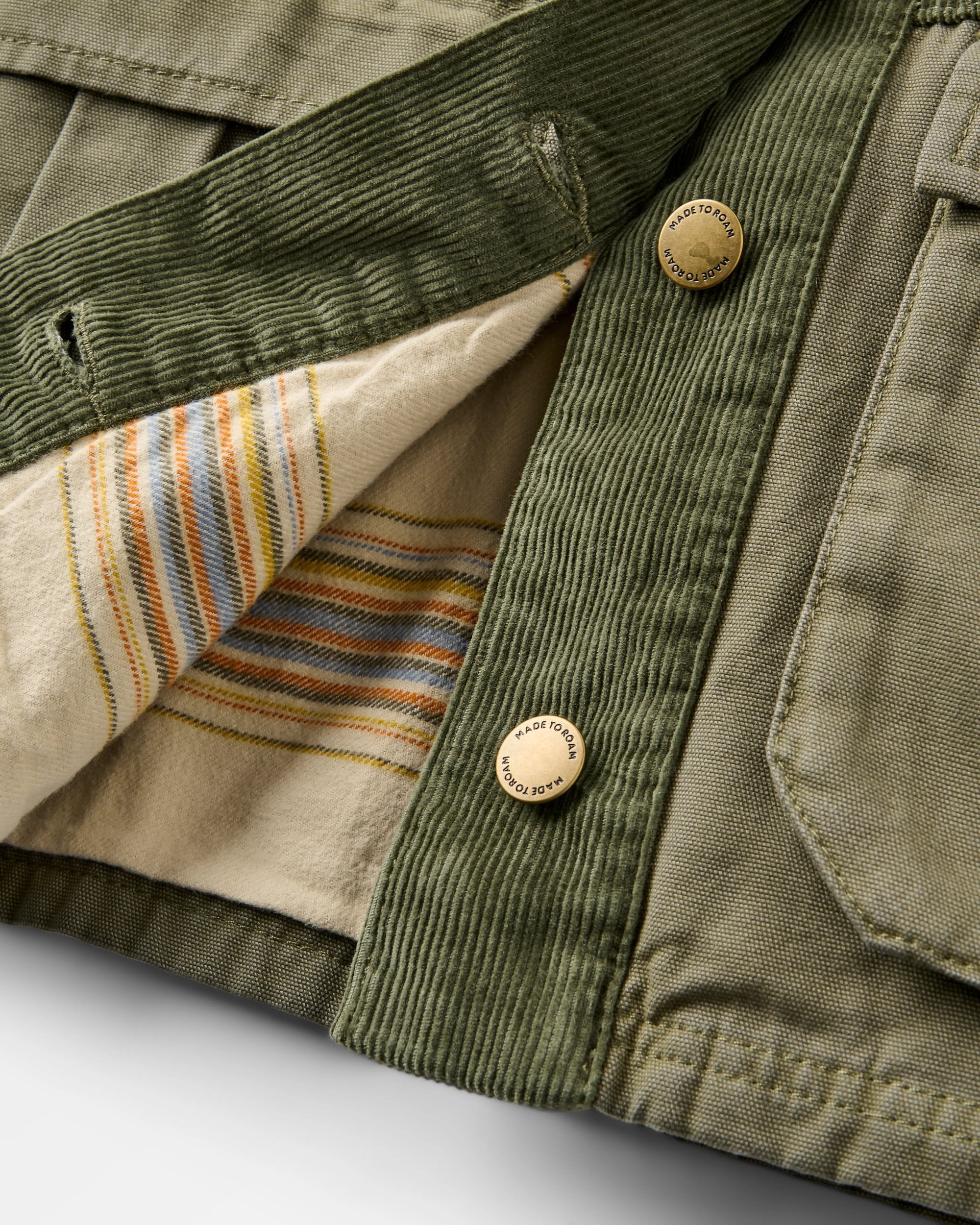 Nomad Corduroy Overshirt - Dusty Olive - Flatlay