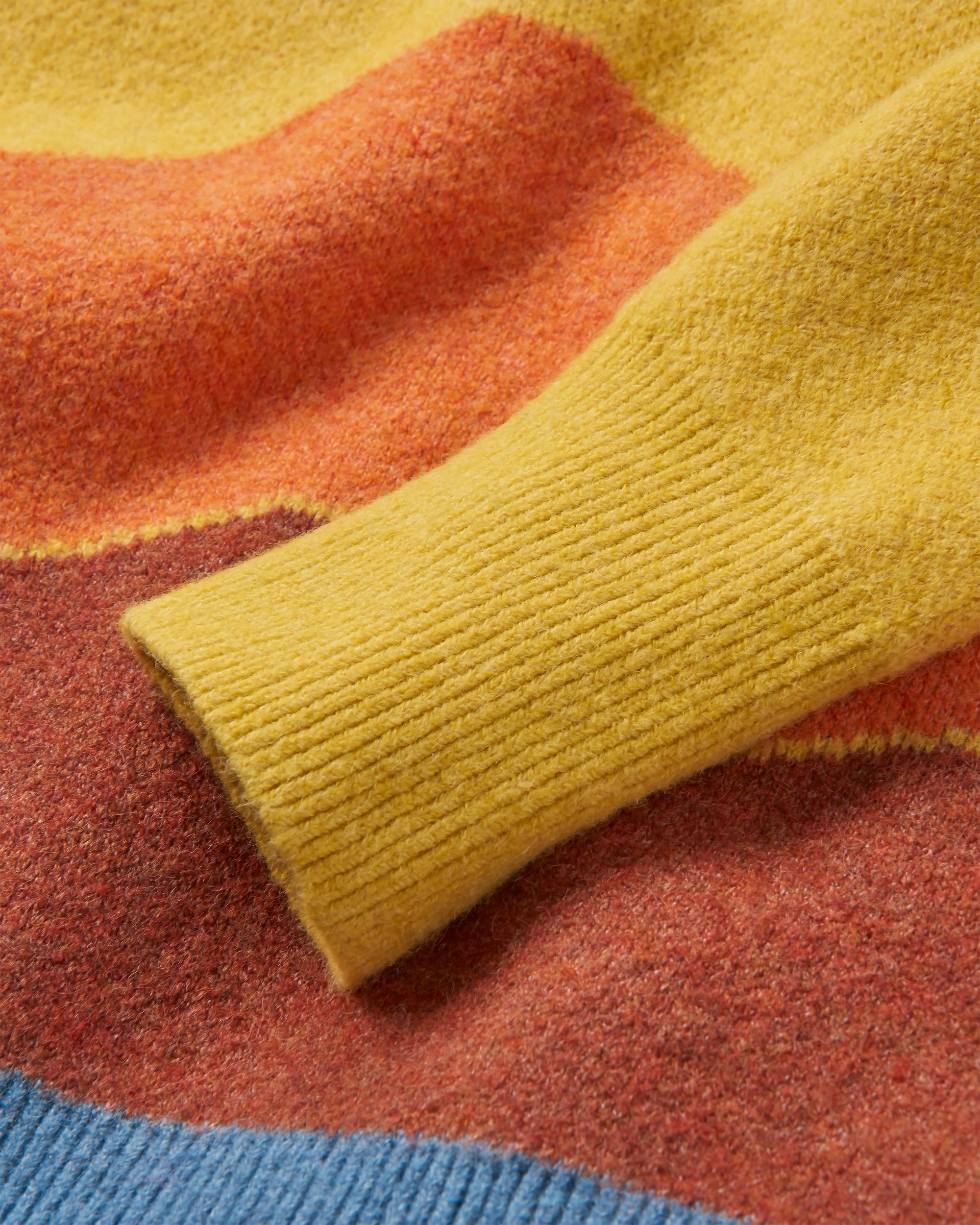 Vista Recycled Knitted Jumper - Amber Gold - Flatlay