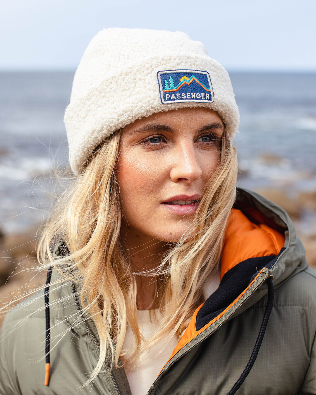 Womens_Peak Recycled Sherpa Beanie - Birch