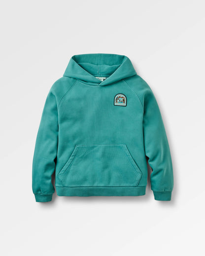 Downtime Heavyweight Hoodie - Pacific Green - Flatlay