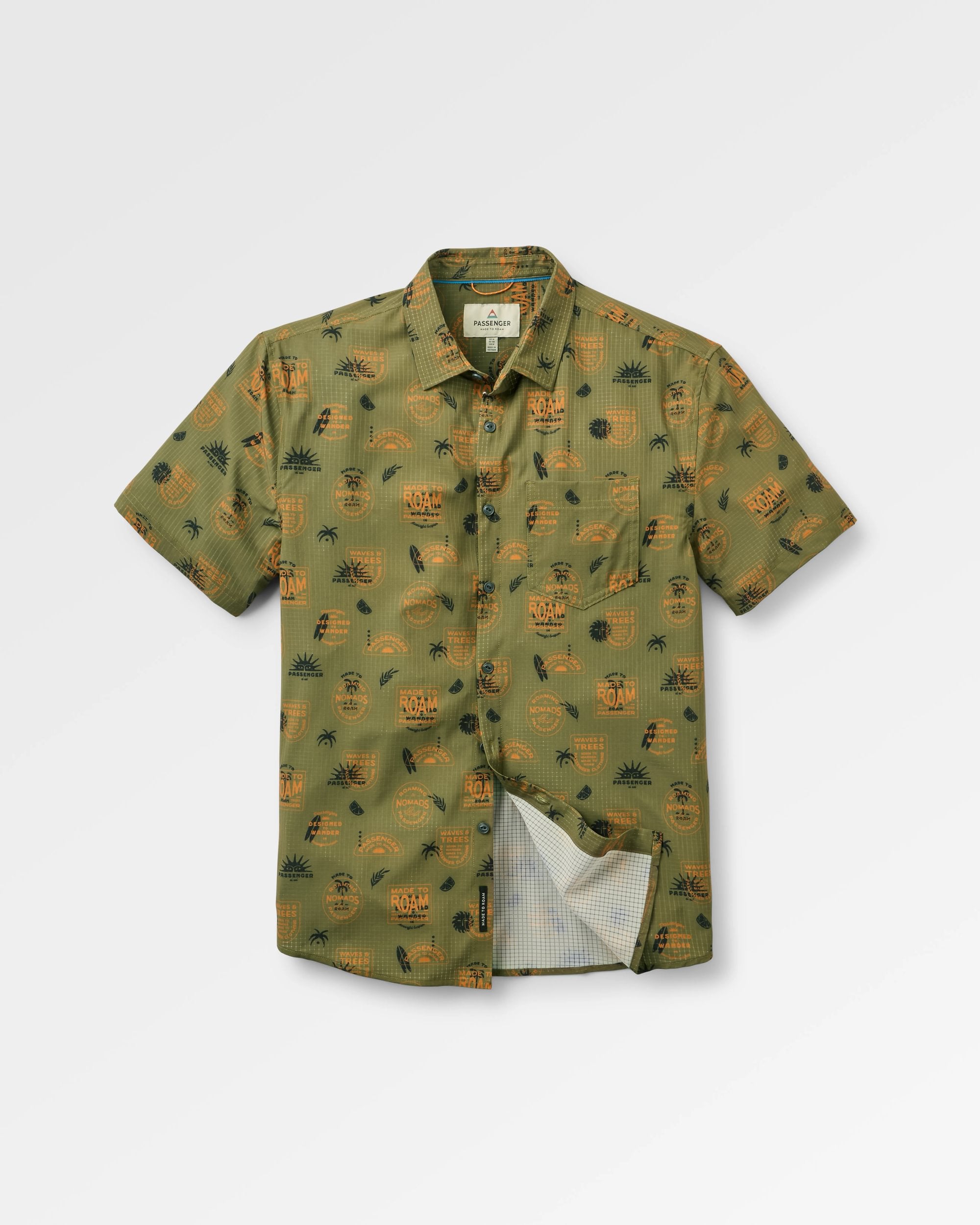 365 Active Shirt - Badge Khaki - Flatlay