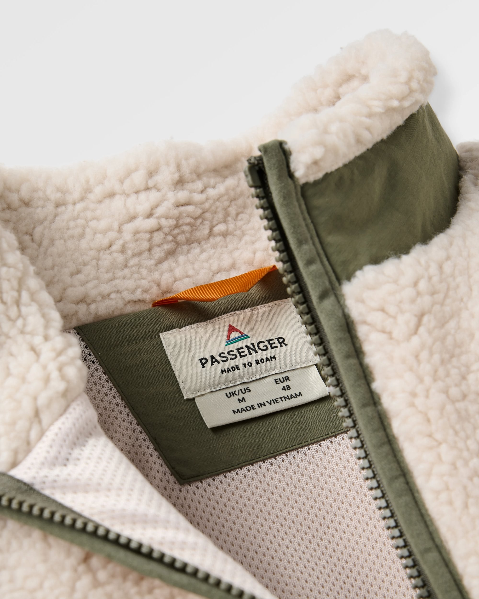 Valiant Deep Pile Fleece - Off White - Flatlay