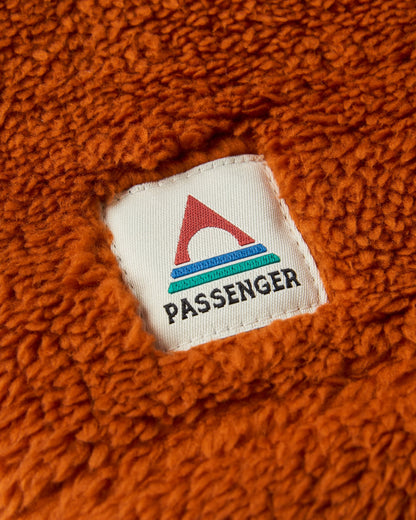 Ash Recycled Sherpa Fleece Snood - Sunset Orange - Flatlay