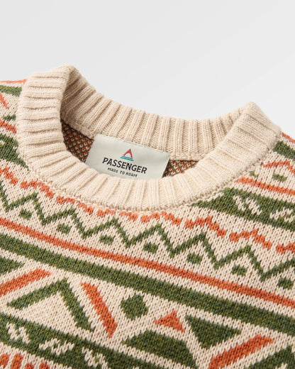 Stoked Knitted Jumper - Oatmeal Multi - Flatlay