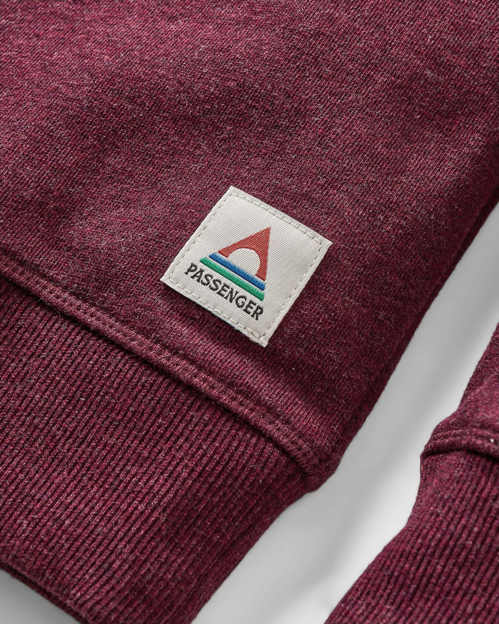 Heritage Recycled Cotton Sweatshirt - Wine Marl - Flatlay