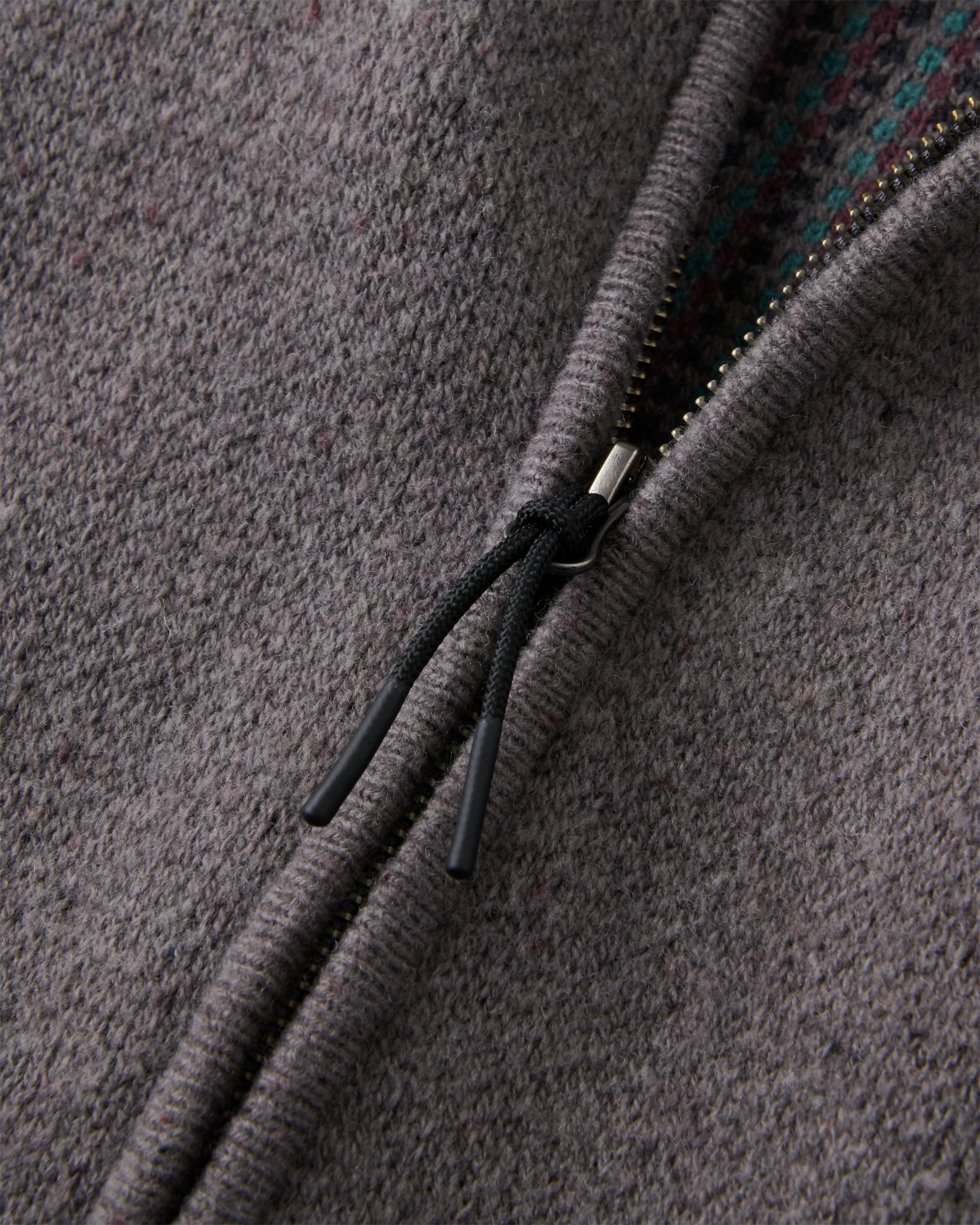 Woodburn Full-Zip Knitted Jumper - Slate Grey - Flatlay