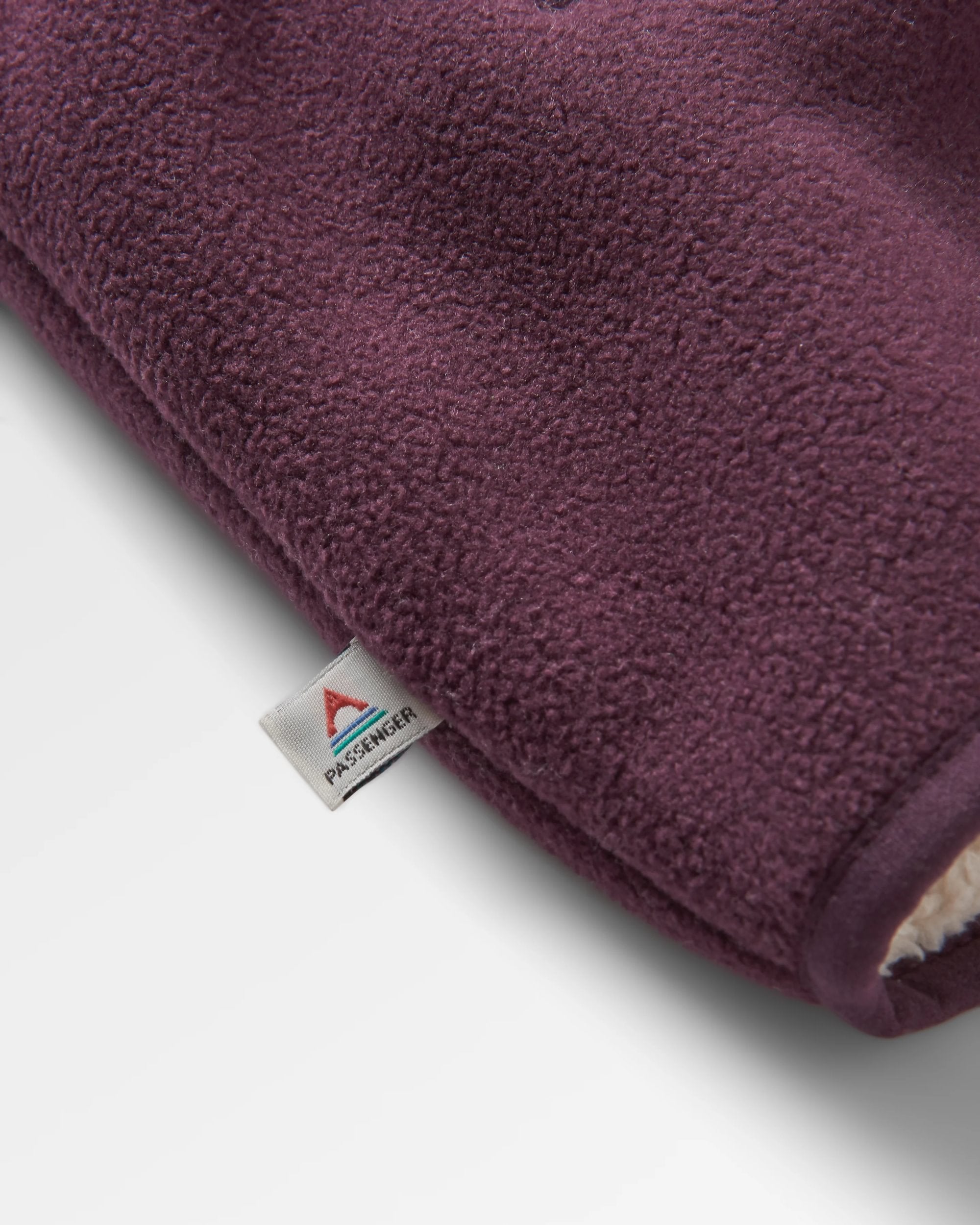 Nestling Recycled Polar-Lined Sherpa Fleece - Deep Plum - Flatlay