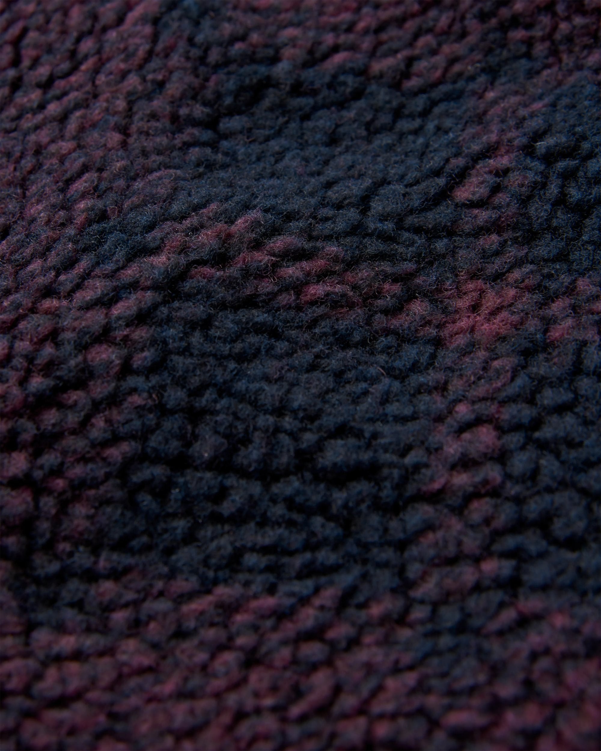 Trekker Recycled Deep-Pile Sherpa Fleece - Deep Plum/Deep Navy Check - Flatlay