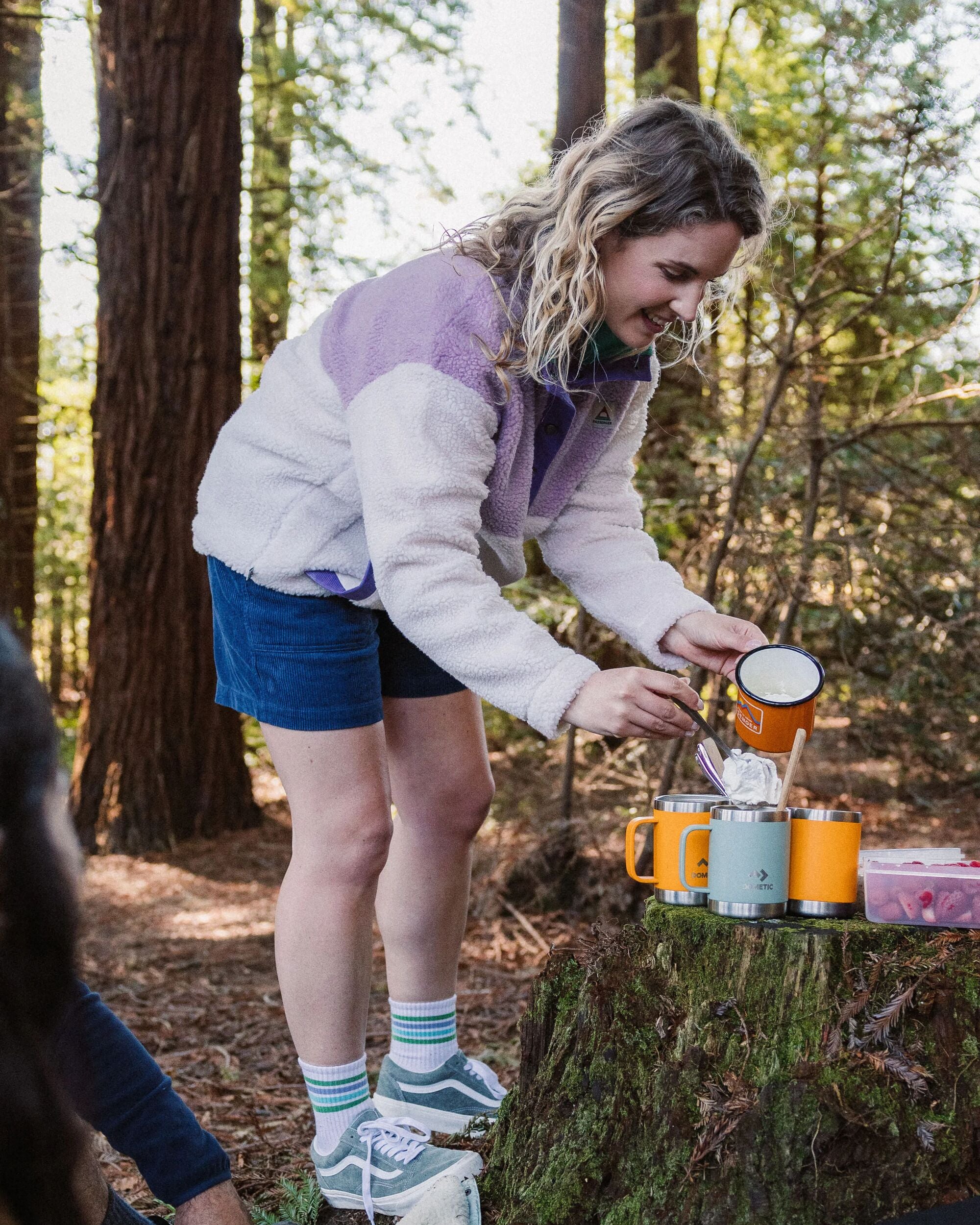 Create Recycled Deep-Pile Sherpa Fleece - Lilac Mist/ Vintage White - Lifestyle