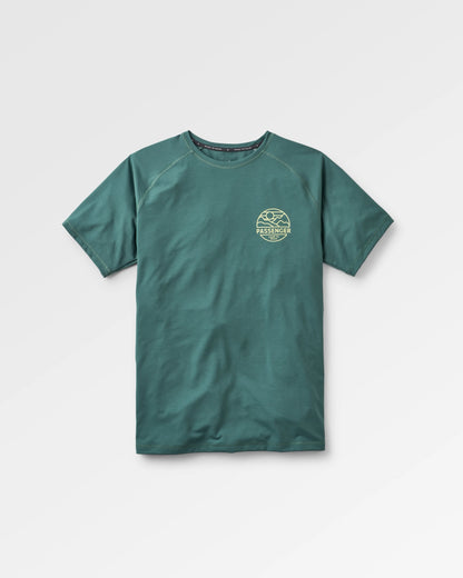 Sedona Recycled Active T-Shirt - Deep Ocean - Flatlay