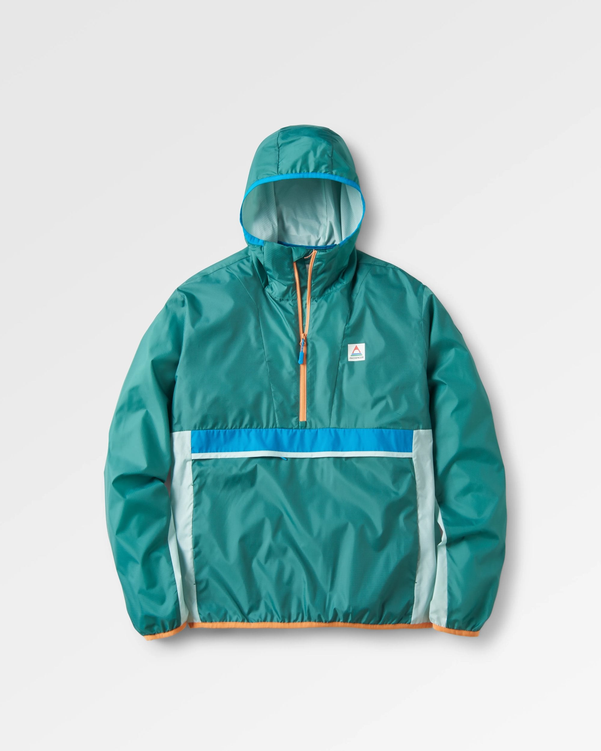 Gusto Recycled Windshell Anorak - Deep Sea - Flatlay