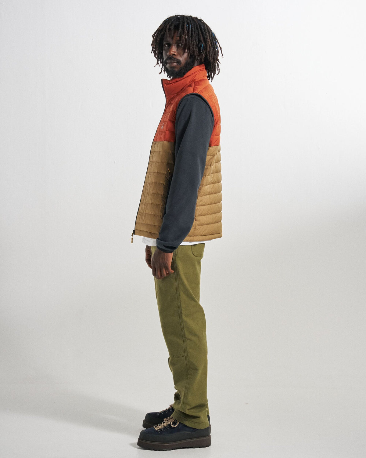 Ashland Down Vest - Dark Rust/Caramel - Studio Model