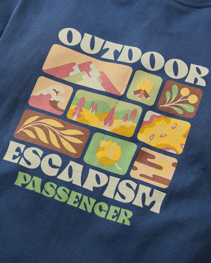 Patches Recycled Cotton T-Shirt - Rich Navy - Flatlay