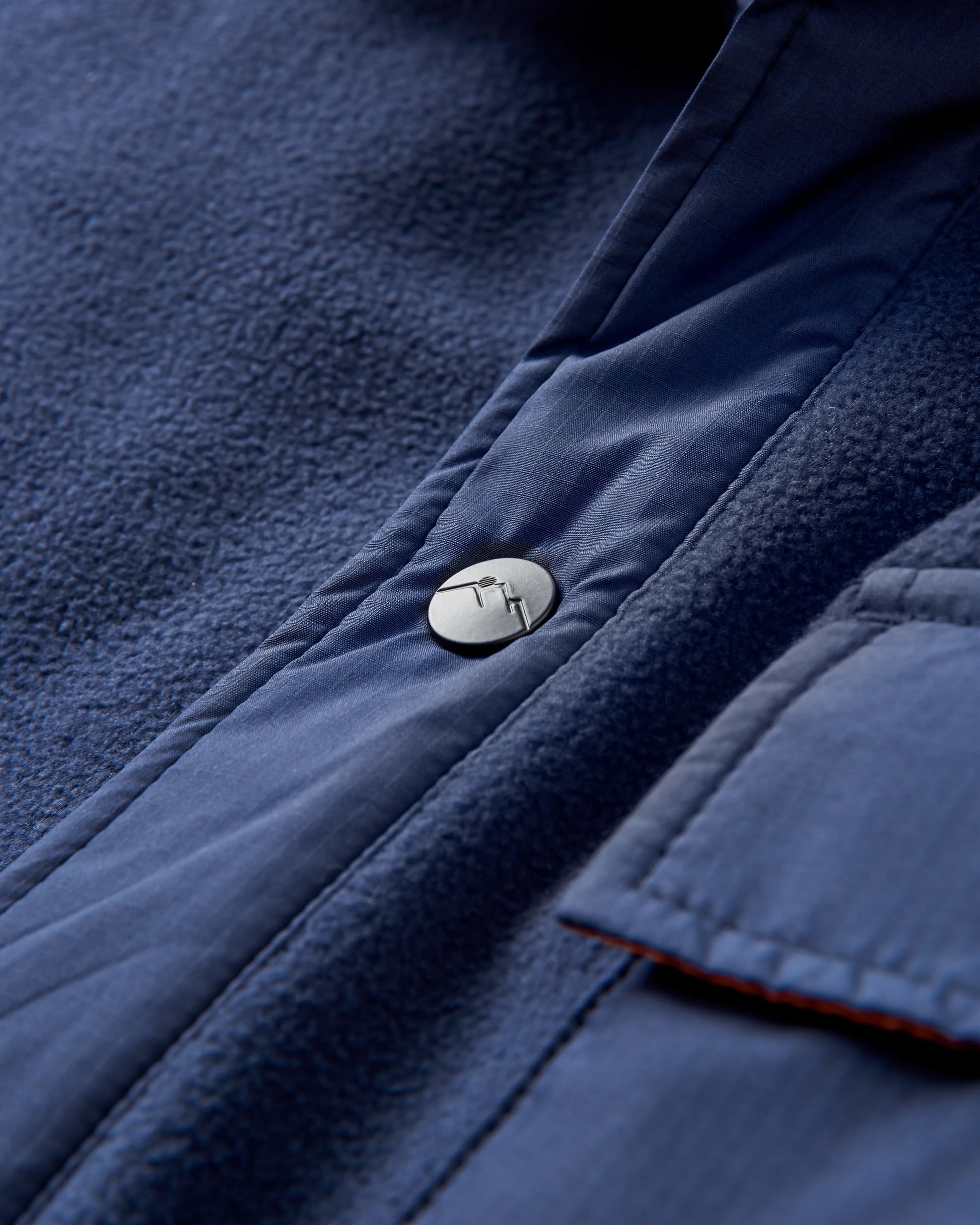 Firelight Sherpa Lined Overshirt - Rich Navy