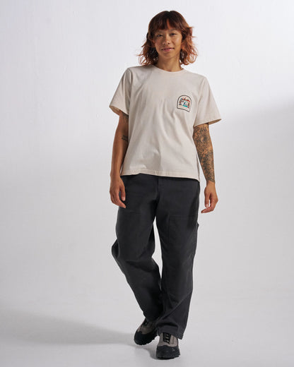 Lost Patch Women's Organic Cotton T-Shirt - White Sand - Studio Model