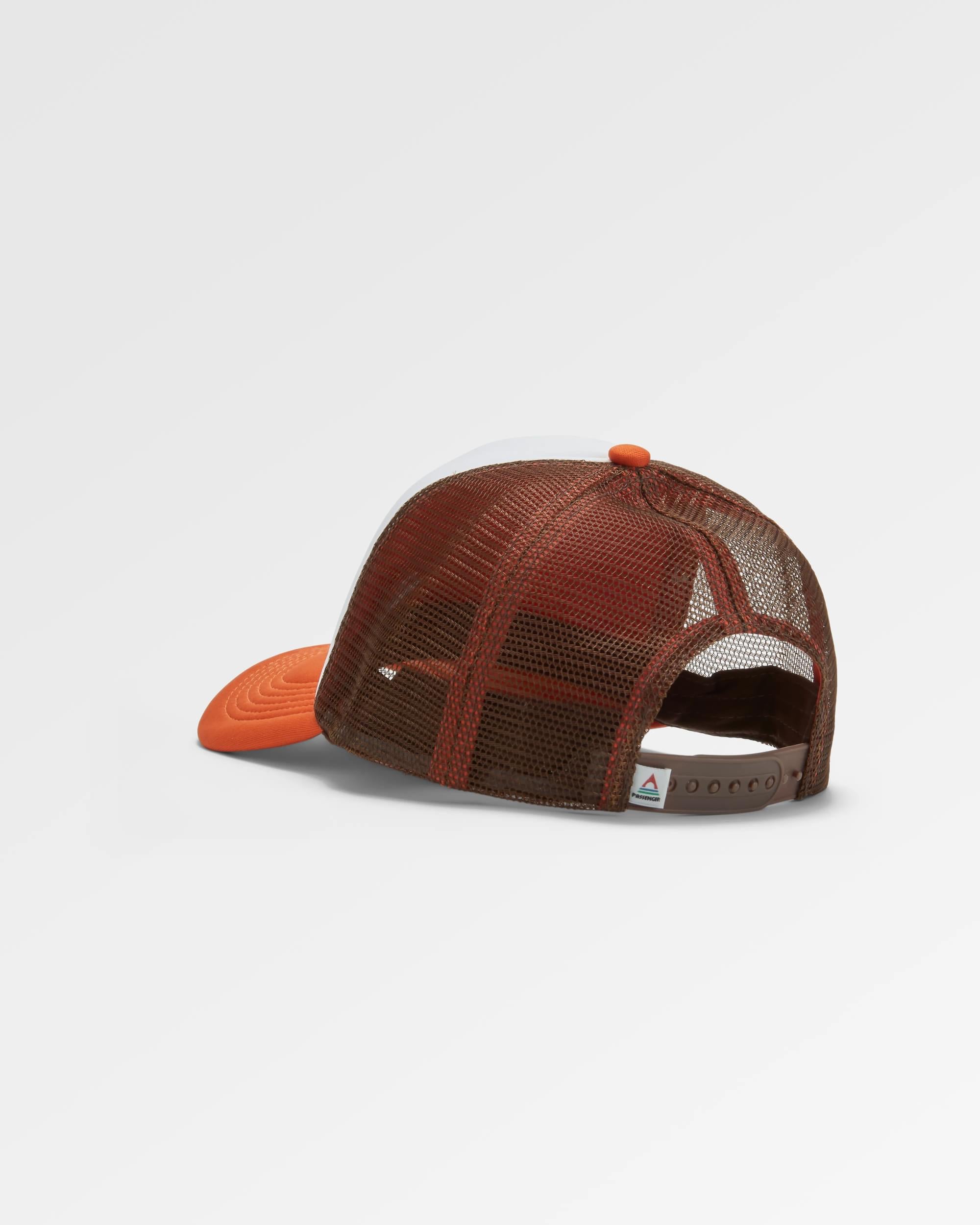 Escapism Trucker Cap - Chestnut/Sunrise Orange - Flatlay