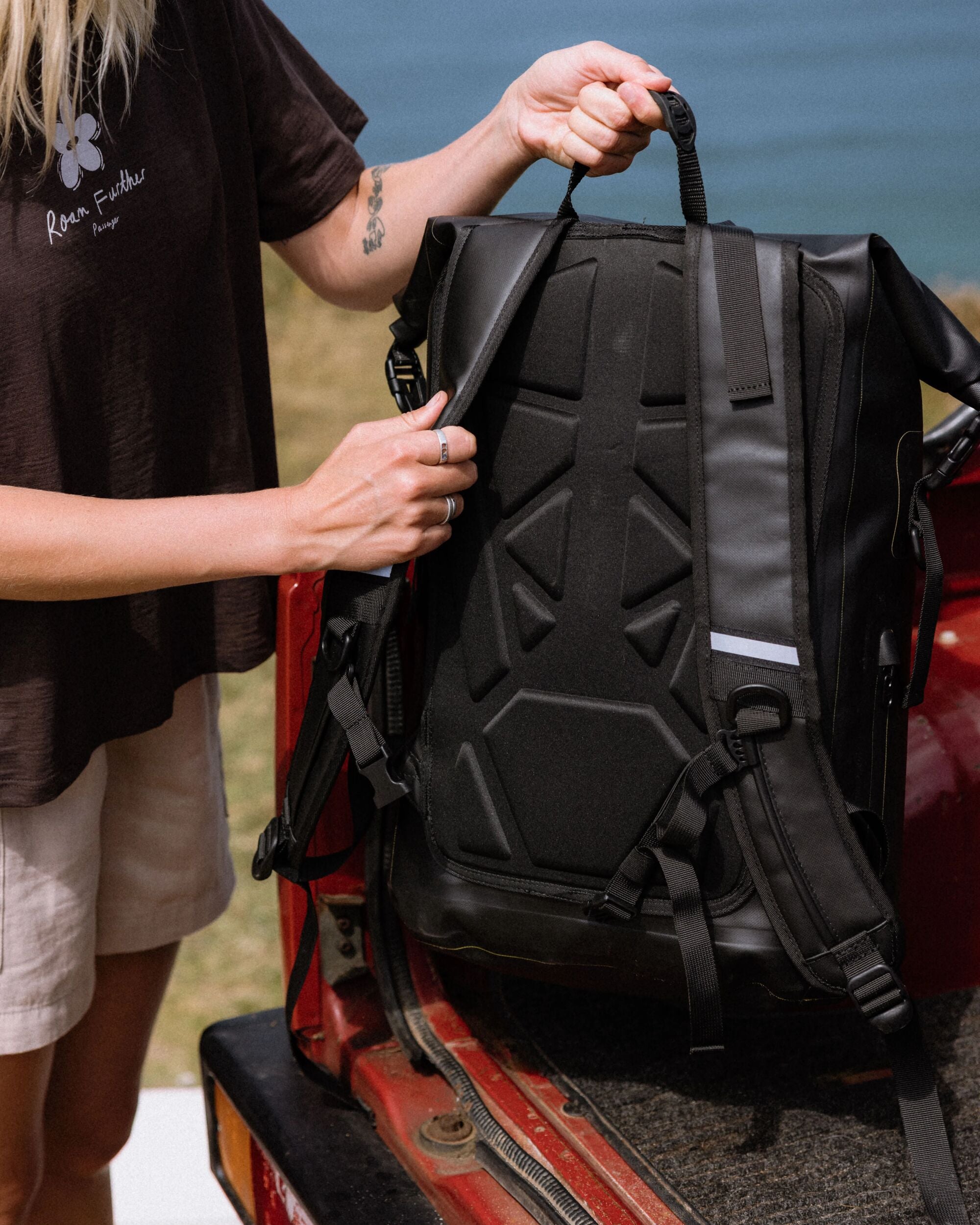 Tide 25L Dry Bag Backpack - Black - Lifestyle